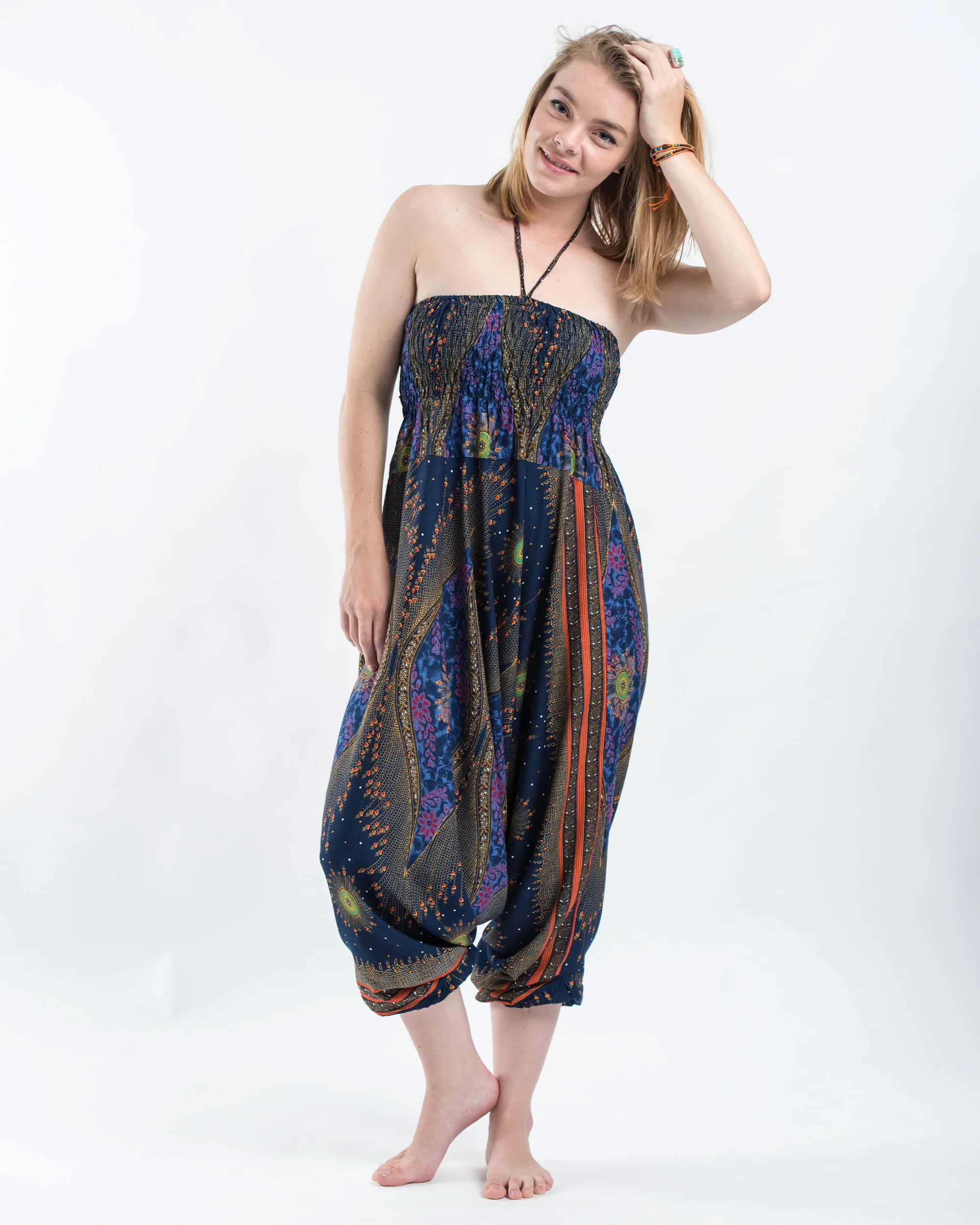 1350-Peacock-Eye-2-in-1-Jumpsuit-Harem-Pants-in-Navy-5.webp Peacock Eye 2-in-1 Jumpsuit Harem Pants in Navy