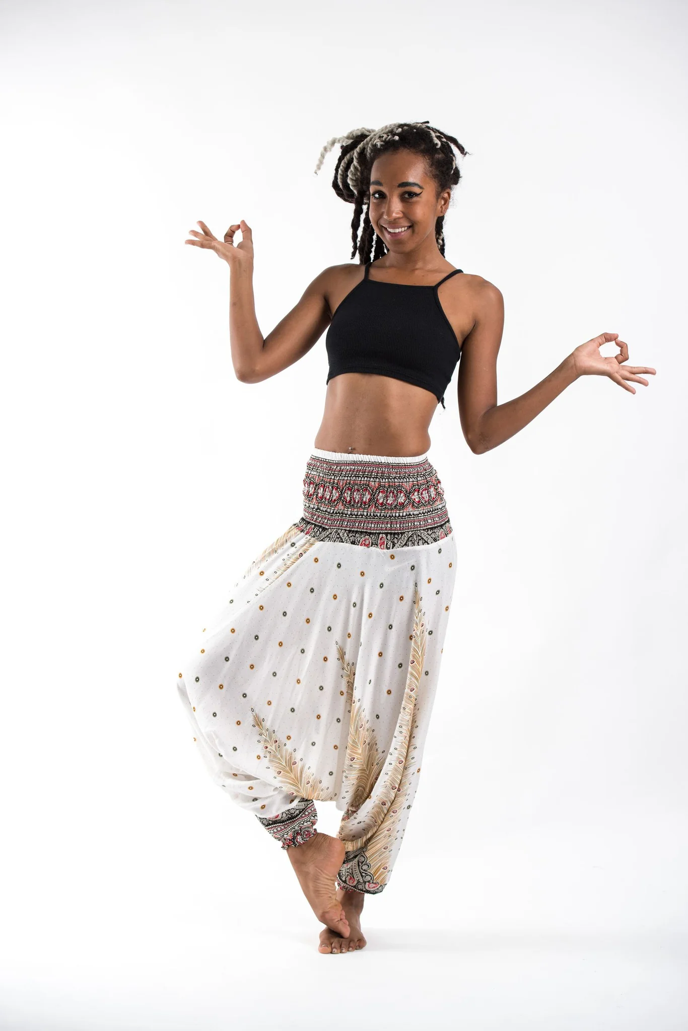 1365-Peacock-Feathers-2-in-1-Jumpsuit-Harem-Pants-in-White-4.webp Peacock Feathers 2-in-1 Jumpsuit Harem Pants in White