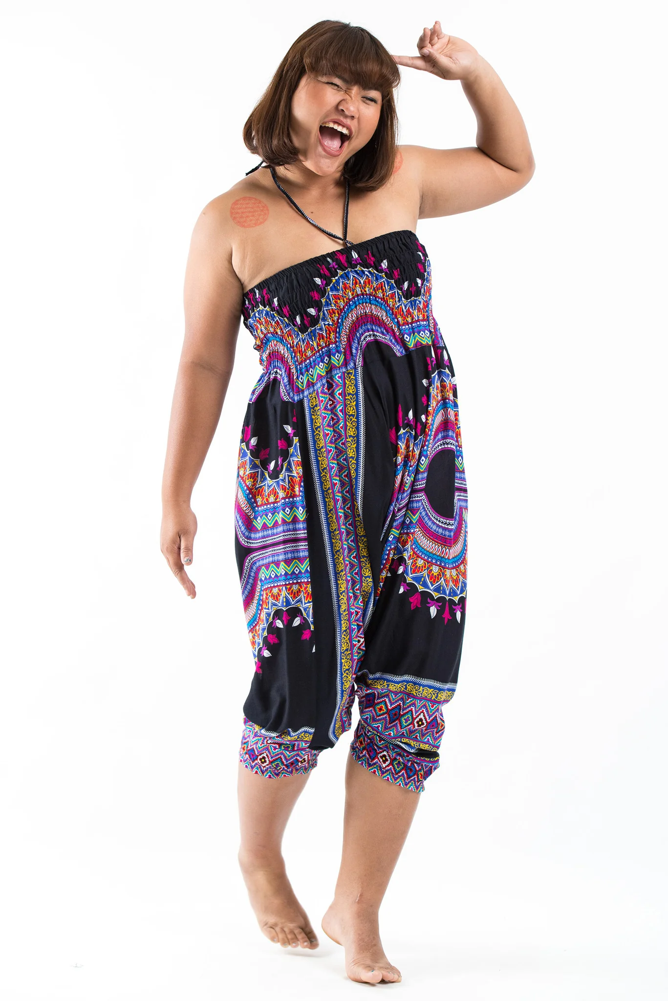 1369-Plus-Size-Dashiki-Prints-2-in-1-Jumpsuit-Harem-Pants-in-Black-5.webp Plus Size Dashiki Prints 2-in-1 Jumpsuit Harem Pants in Black