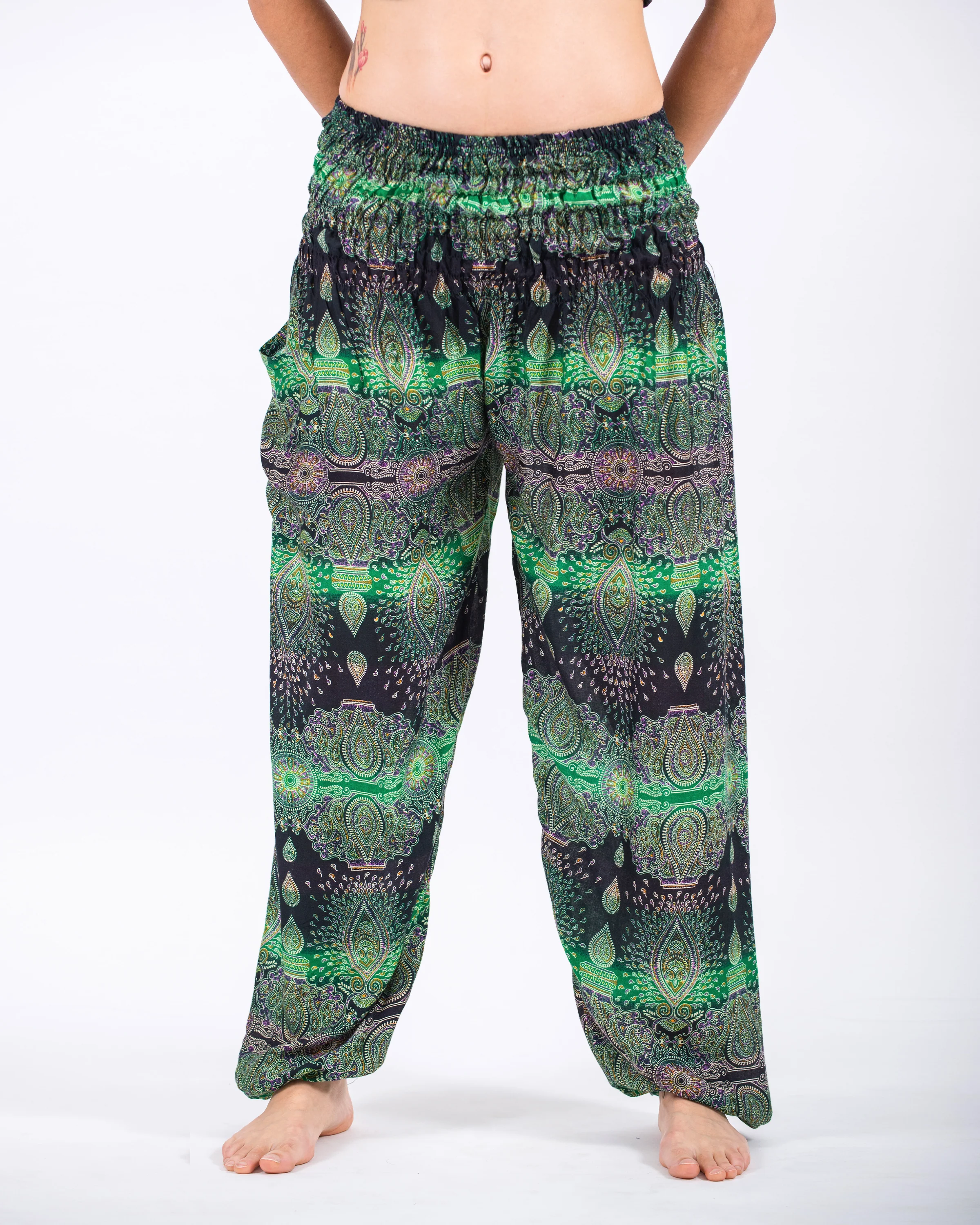 Paisley Women's Harem Pants in Green