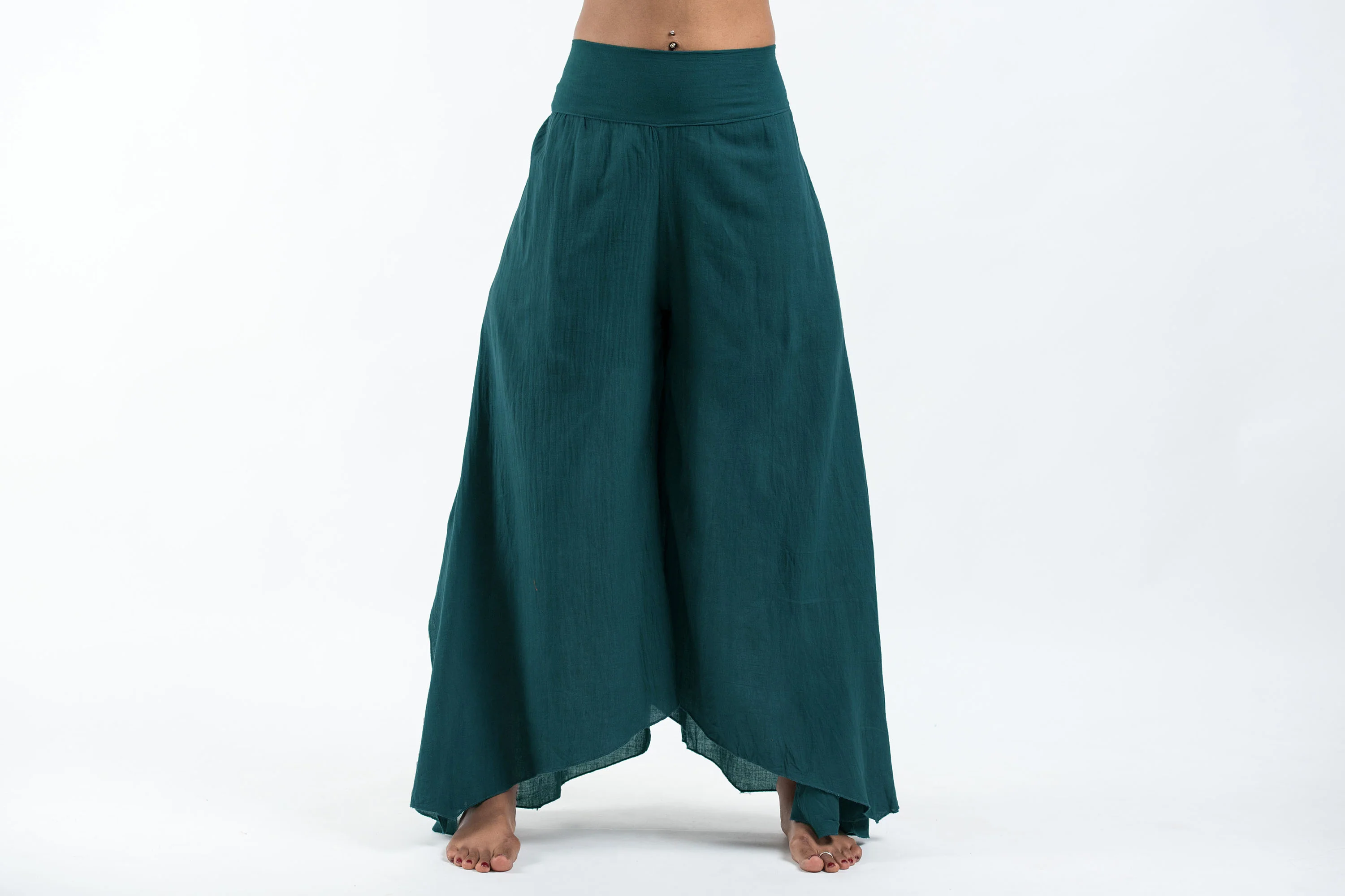 Women's Cotton Tinkerbell Palazzo Pants in Teal