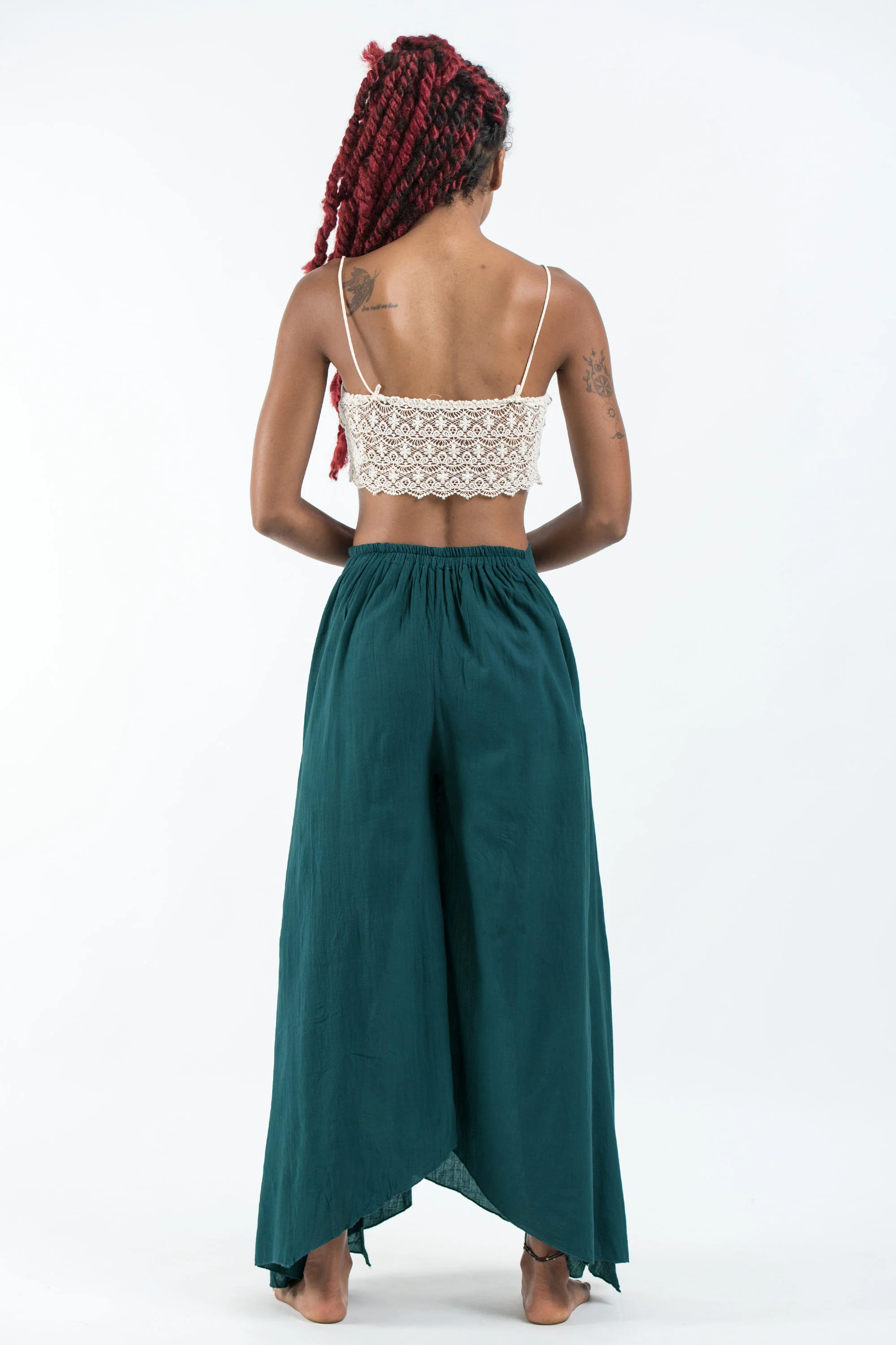 1390-Women-s-Cotton-Tinkerbell-Palazzo-Pants-in-Teal-4.webp Women's Cotton Tinkerbell Palazzo Pants in Teal