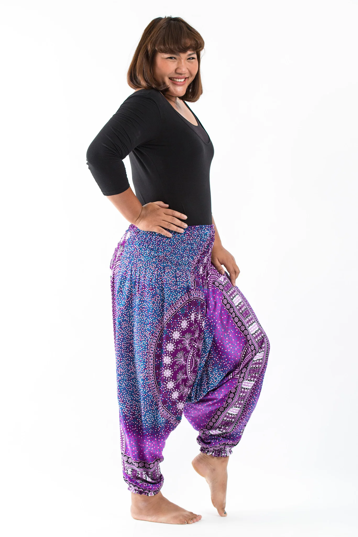 1394-Plus-Size-Tribal-Chakras-2-in-1-Jumpsuit-Harem-Pants-in-Purple-3.webp Plus Size Tribal Chakras 2-in-1 Jumpsuit Harem Pants in Purple