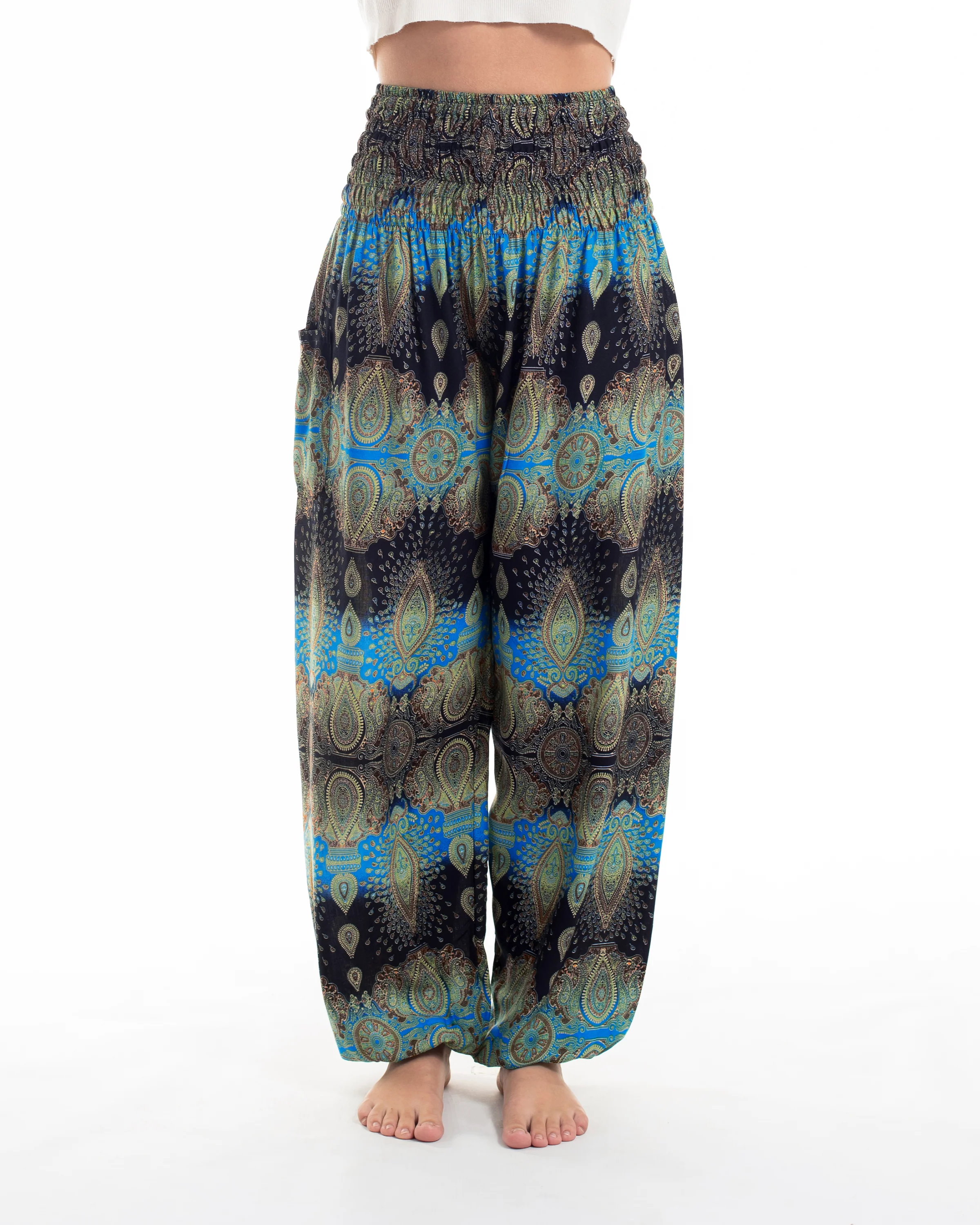 Paisley Women's Harem Pants in Turquoise