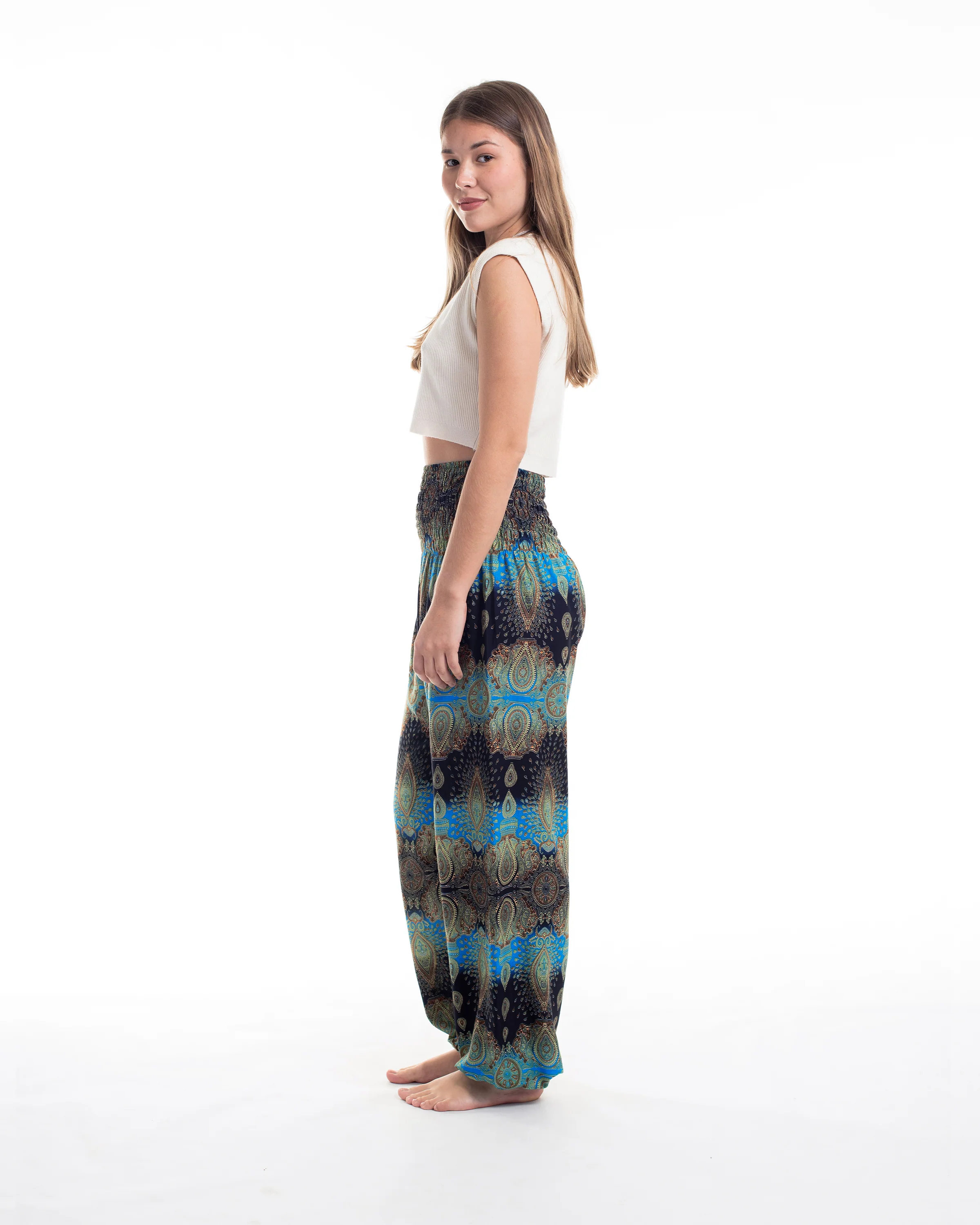 1398-Paisley-Women-s-Harem-Pants-in-Turquoise-3.webp Paisley Women's Harem Pants in Turquoise