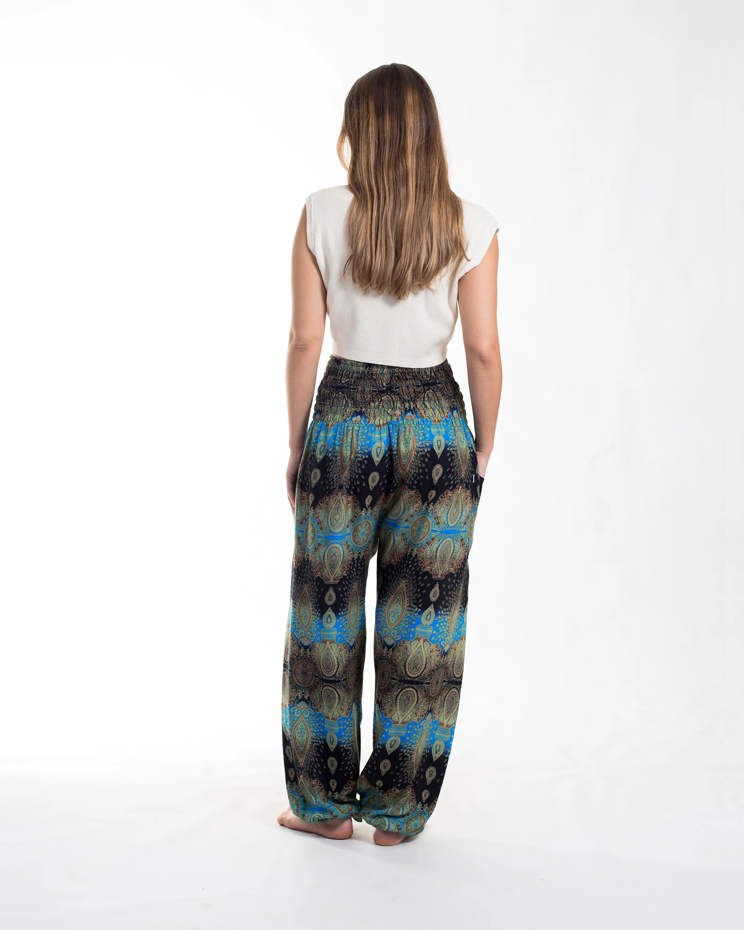 1398-Paisley-Women-s-Harem-Pants-in-Turquoise-4.webp Paisley Women's Harem Pants in Turquoise
