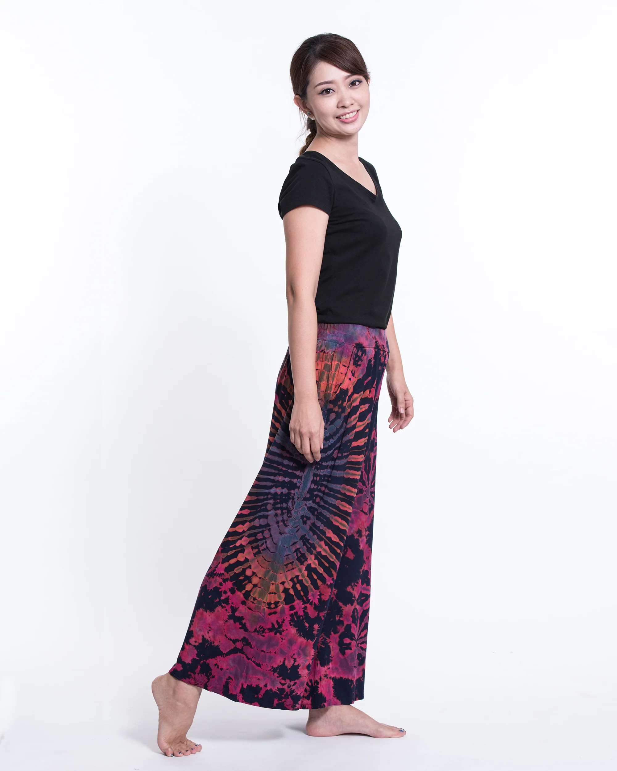 1399-Tie-Dye-Wide-Leg-Palazzo-Harem-Pants-Cotton-in-Navy-Pink-3.webp Tie Dye Wide Leg Palazzo Harem Pants Cotton in Navy Pink