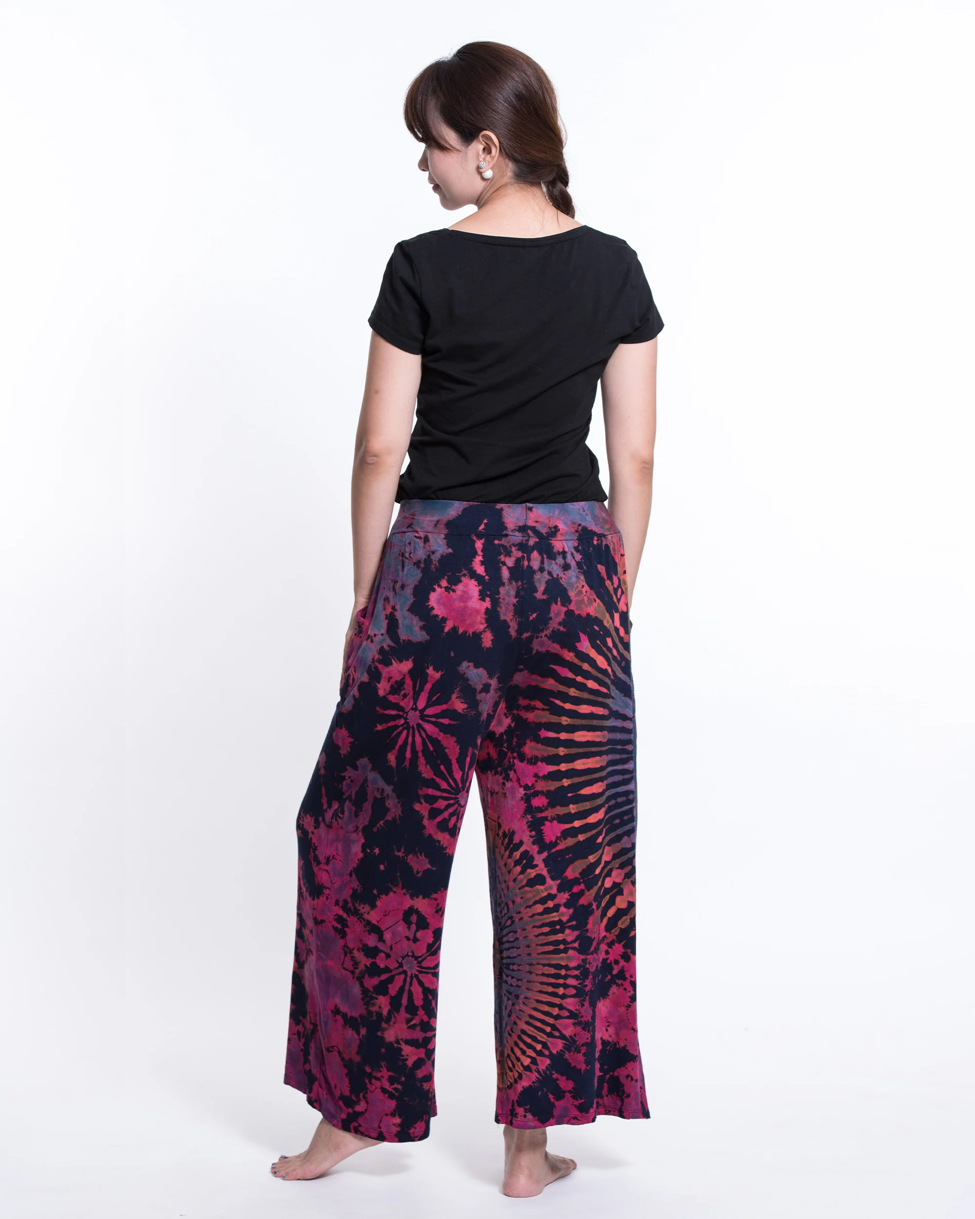 1399-Tie-Dye-Wide-Leg-Palazzo-Harem-Pants-Cotton-in-Navy-Pink-4.webp Tie Dye Wide Leg Palazzo Harem Pants Cotton in Navy Pink