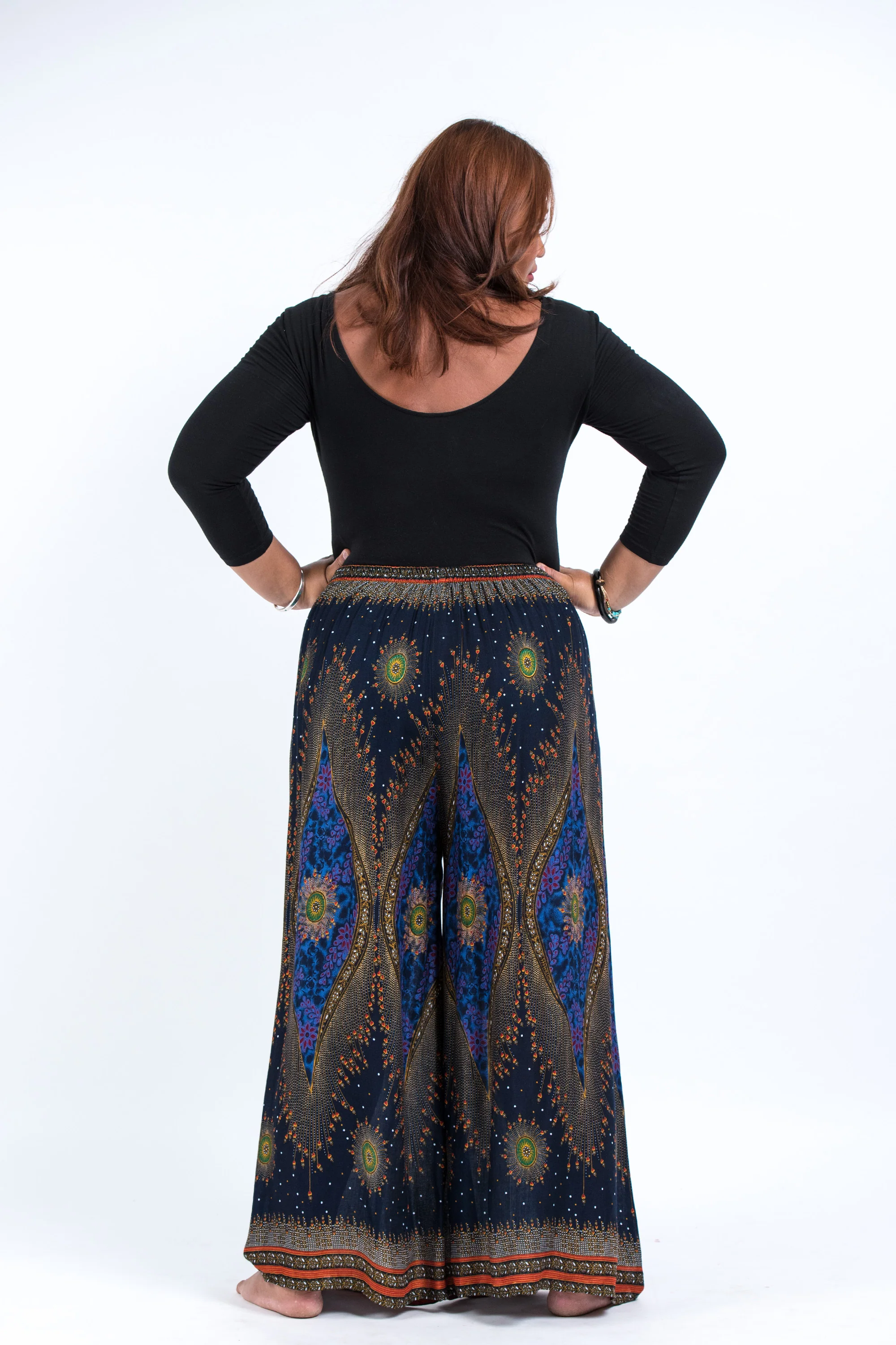 1407-Plus-Size-Peacock-Eyes-Palazzo-Style-Harem-Pants-in-Navy-3.webp Plus Size Peacock Eyes Palazzo Style Harem Pants in Navy