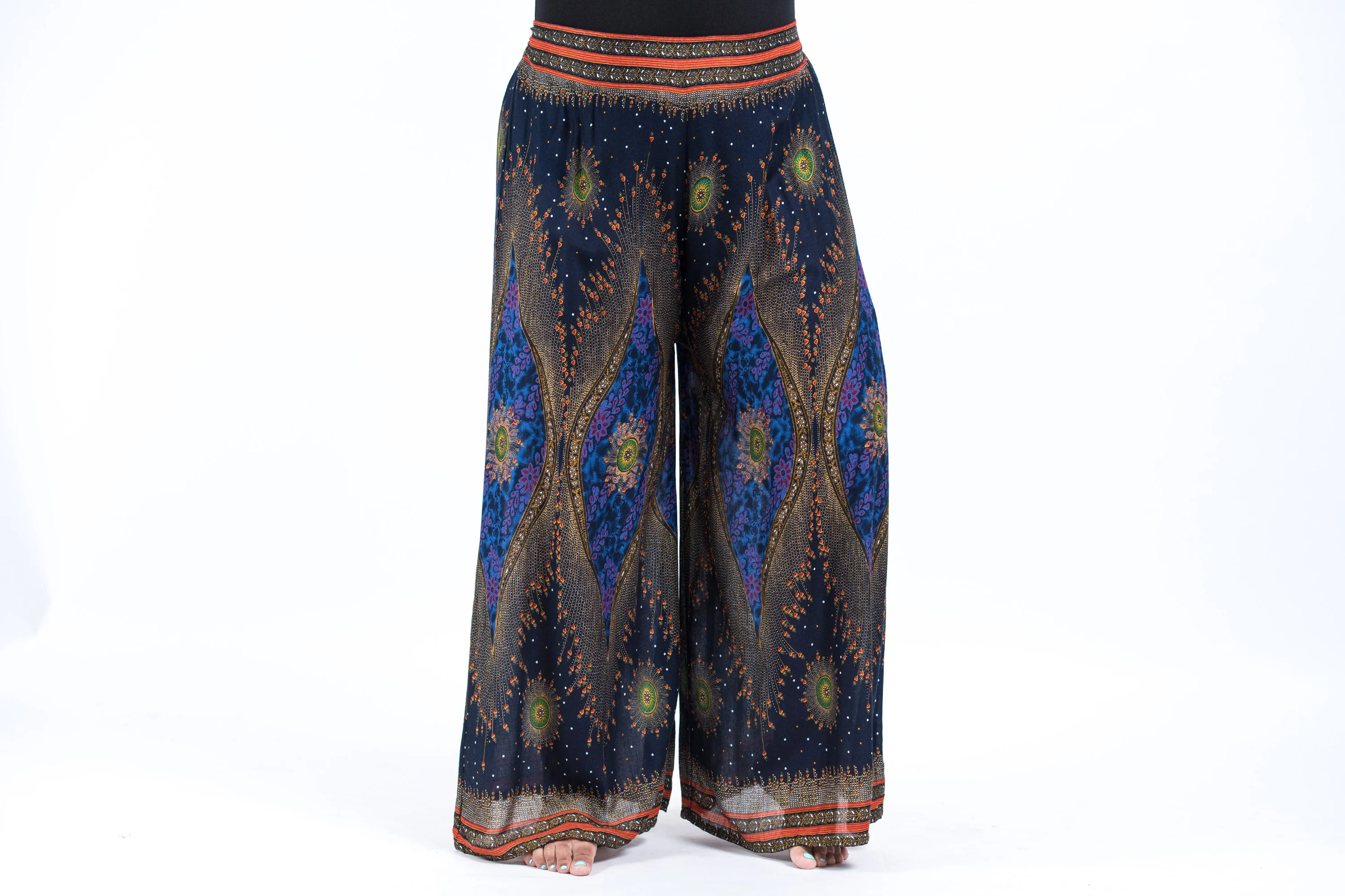 1407-Plus-Size-Peacock-Eyes-Palazzo-Style-Harem-Pants-in-Navy-5.webp Plus Size Peacock Eyes Palazzo Style Harem Pants in Navy