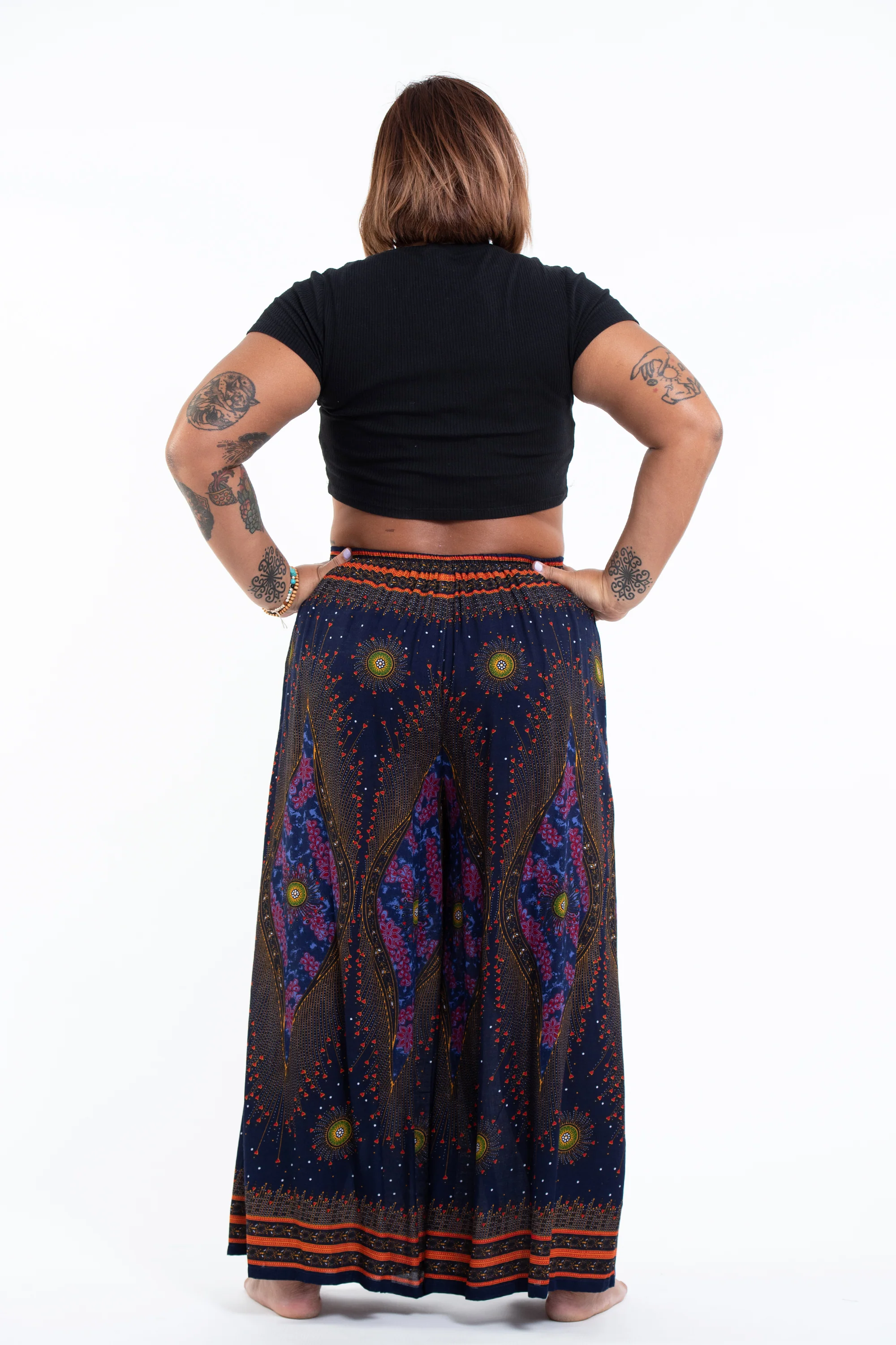 1407-Plus-Size-Peacock-Eyes-Palazzo-Style-Harem-Pants-in-Navy-8.webp Plus Size Peacock Eyes Palazzo Style Harem Pants in Navy