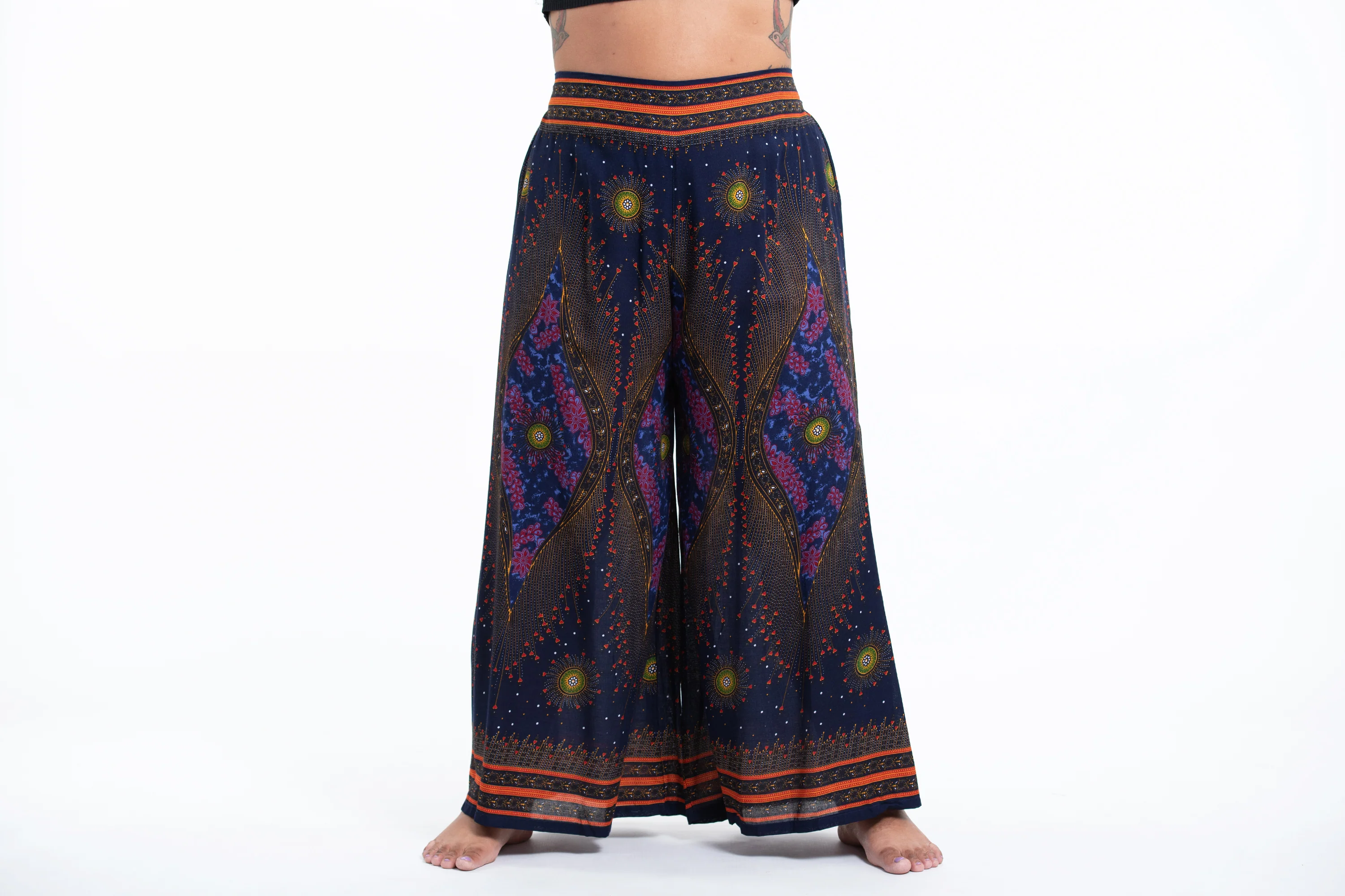 1407-Plus-Size-Peacock-Eyes-Palazzo-Style-Harem-Pants-in-Navy-9.webp Plus Size Peacock Eyes Palazzo Style Harem Pants in Navy