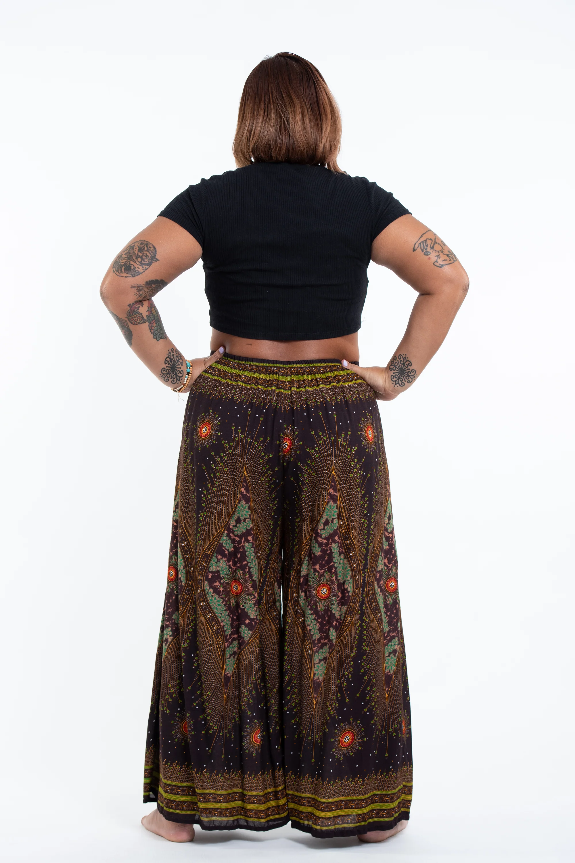 1410-Plus-Size-Peacock-Eyes-Palazzo-Style-Harem-Pants-in-Brown-Gold-8.webp Plus Size Peacock Eyes Palazzo Style Harem Pants in Brown Gold