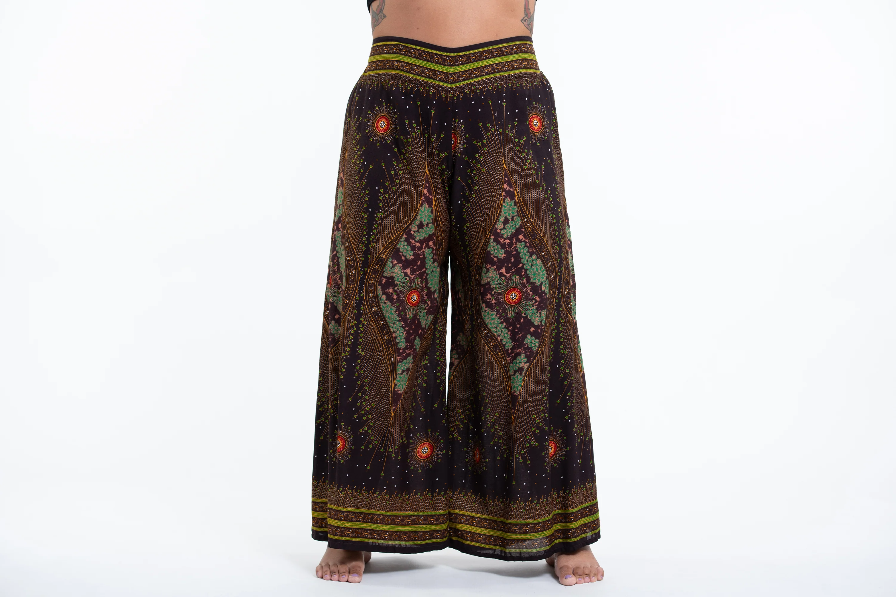 1410-Plus-Size-Peacock-Eyes-Palazzo-Style-Harem-Pants-in-Brown-Gold-9.webp Plus Size Peacock Eyes Palazzo Style Harem Pants in Brown Gold