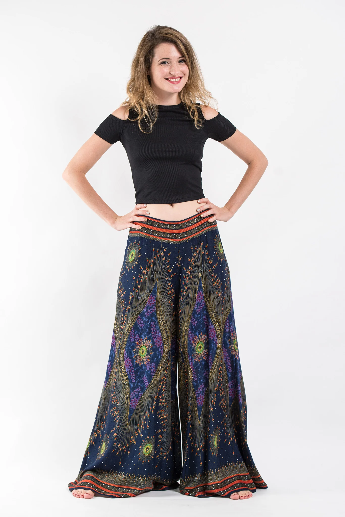 1414-Peacock-Eyes-Palazzo-Style-Harem-Pants-in-Navy-3.webp Peacock Eyes Palazzo Style Harem Pants in Navy