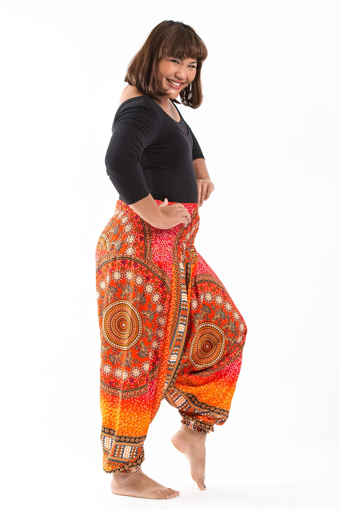 1423-Plus-Size-Tribal-Chakras-2-in-1-Jumpsuit-Harem-Pants-in-Orange-3.webp Plus Size Tribal Chakras 2-in-1 Jumpsuit Harem Pants in Orange