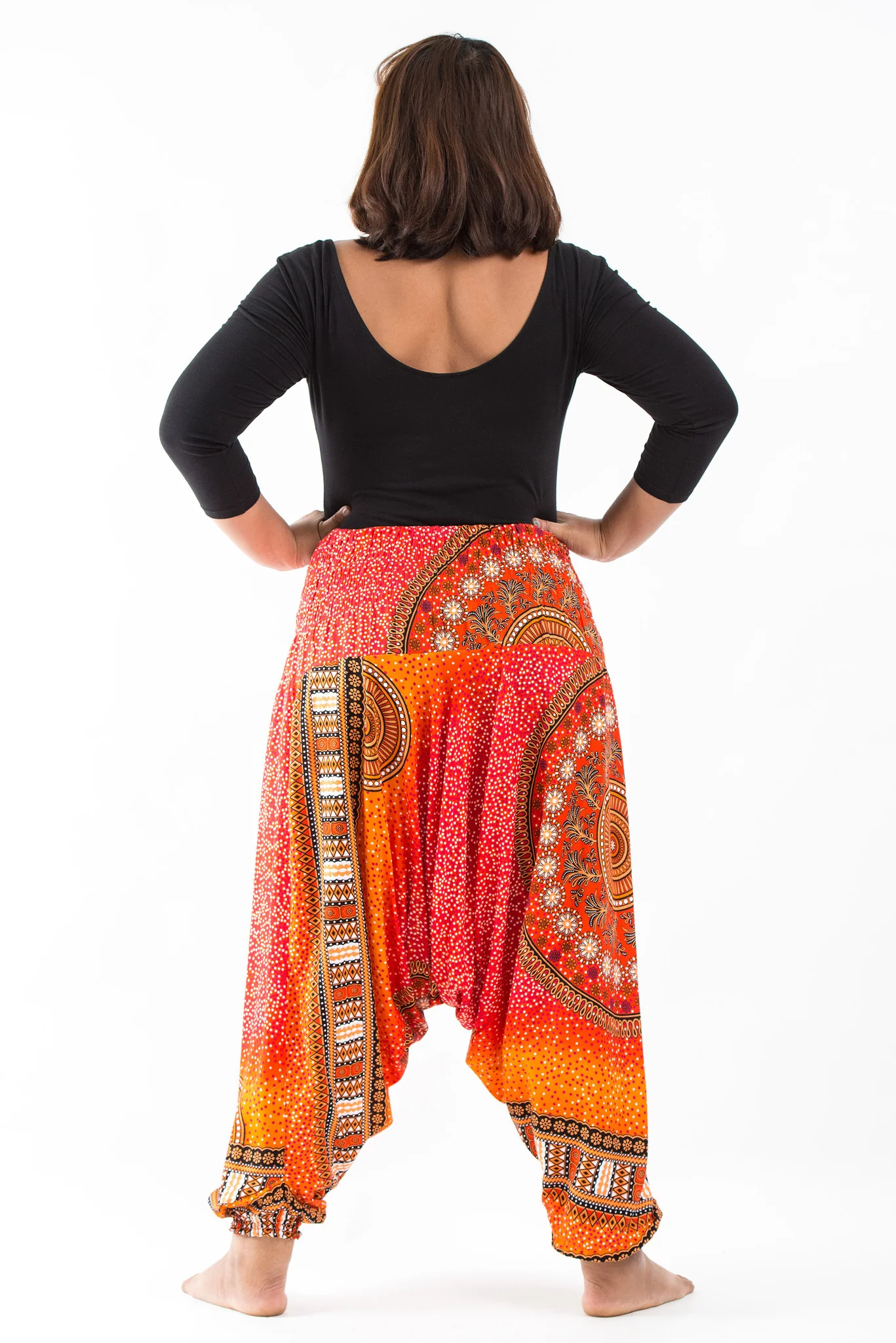 1423-Plus-Size-Tribal-Chakras-2-in-1-Jumpsuit-Harem-Pants-in-Orange-4.webp Plus Size Tribal Chakras 2-in-1 Jumpsuit Harem Pants in Orange