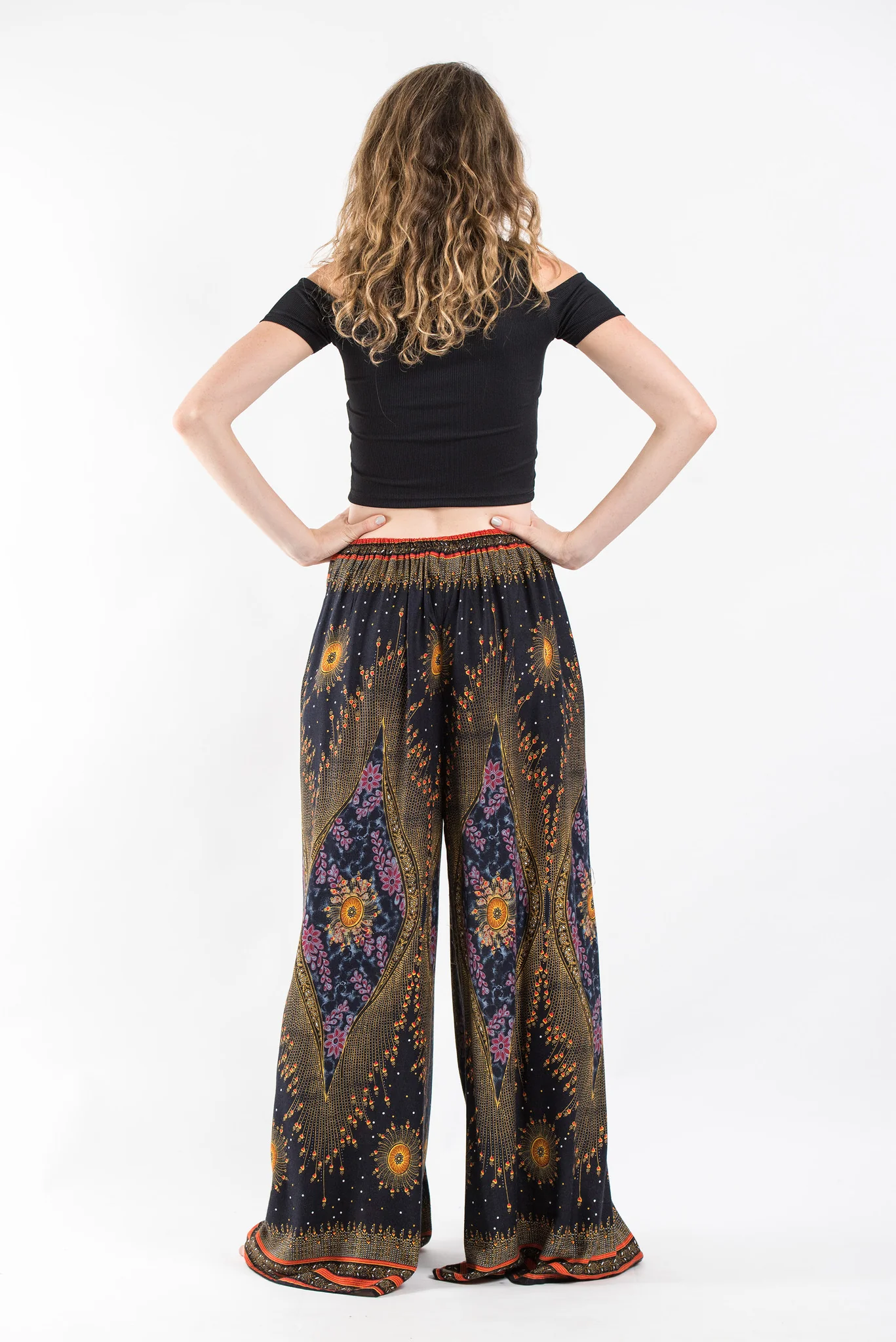 1426-Peacock-Eyes-Palazzo-Style-Harem-Pants-in-Black-4.webp Peacock Eyes Palazzo Style Harem Pants in Black