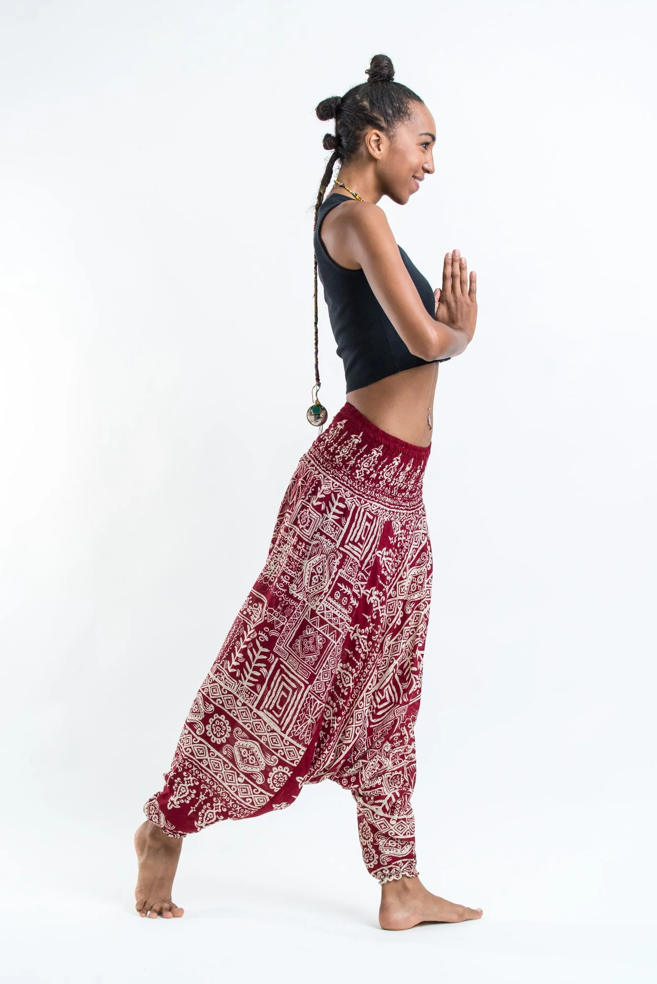 1429-Tribal-Prints-2-in-1-Jumpsuit-Harem-Pants-in-Red-3.webp Tribal Prints 2-in-1 Jumpsuit Harem Pants in Red