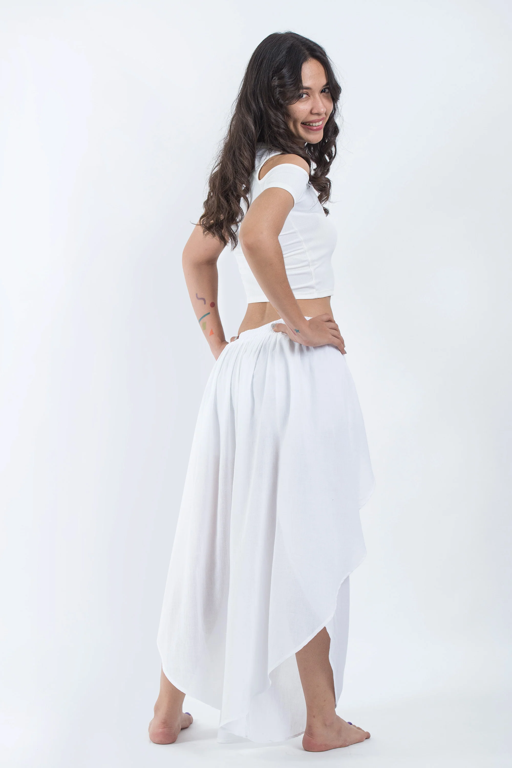 1430-Women-s-Cotton-Tulip-Palazzo-Pants-in-White-4.webp Women's Cotton Tulip Palazzo Pants in White