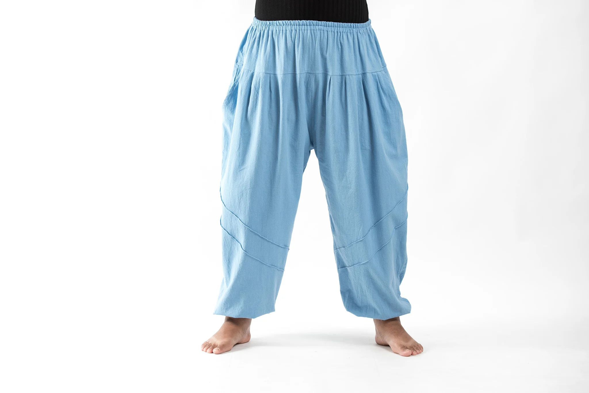 1442-Plus-Size-Genie-Women-s-Cotton-Harem-Pants-in-Light-Blue-3.webp Plus Size Genie Women's Cotton Harem Pants in Light Blue