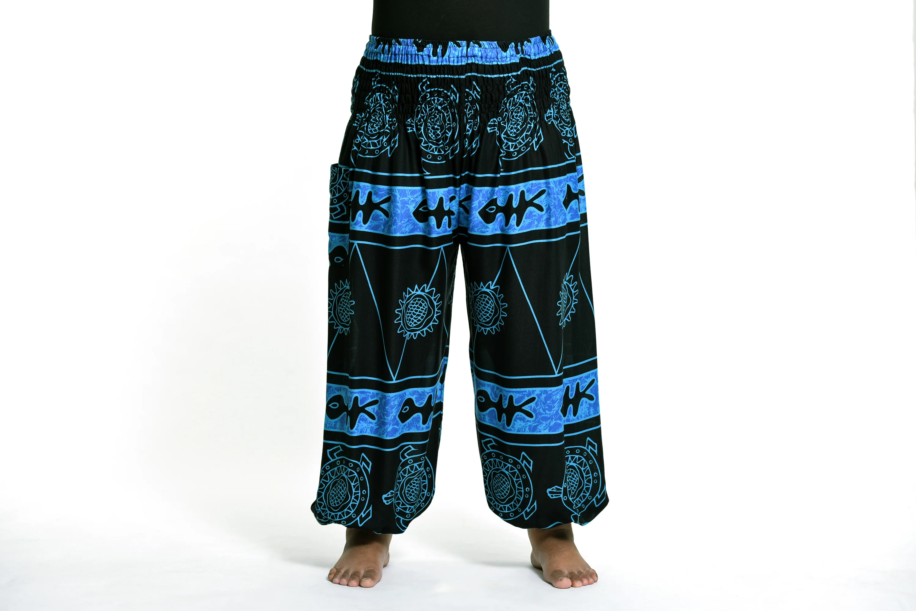 1452-Plus-Size-Turtle-Print-Women-s-Harem-Pants-in-Blue-4.webp Plus Size Turtle Print Women's Harem Pants in Blue