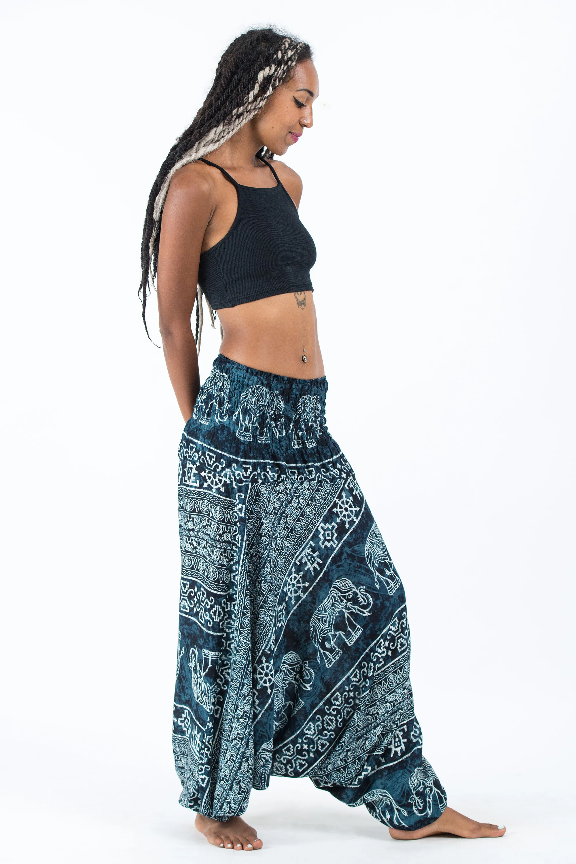 1466-Marble-Elephant-2-in-1-Jumpsuit-Elephant-Pants-in-Black-3.webp Marble Elephant 2-in-1 Jumpsuit Elephant Pants in Black