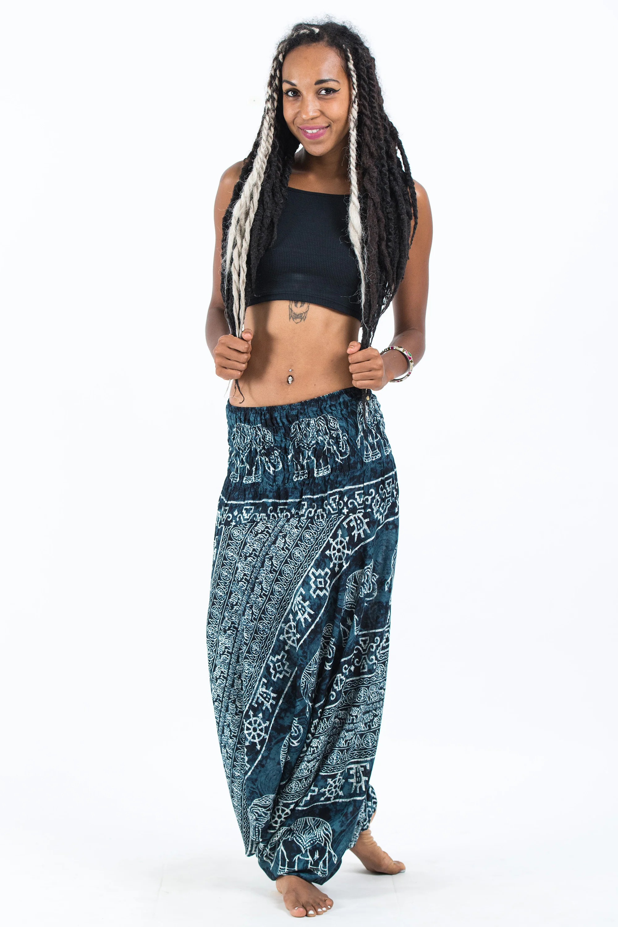 1466-Marble-Elephant-2-in-1-Jumpsuit-Elephant-Pants-in-Black-5.webp Marble Elephant 2-in-1 Jumpsuit Elephant Pants in Black