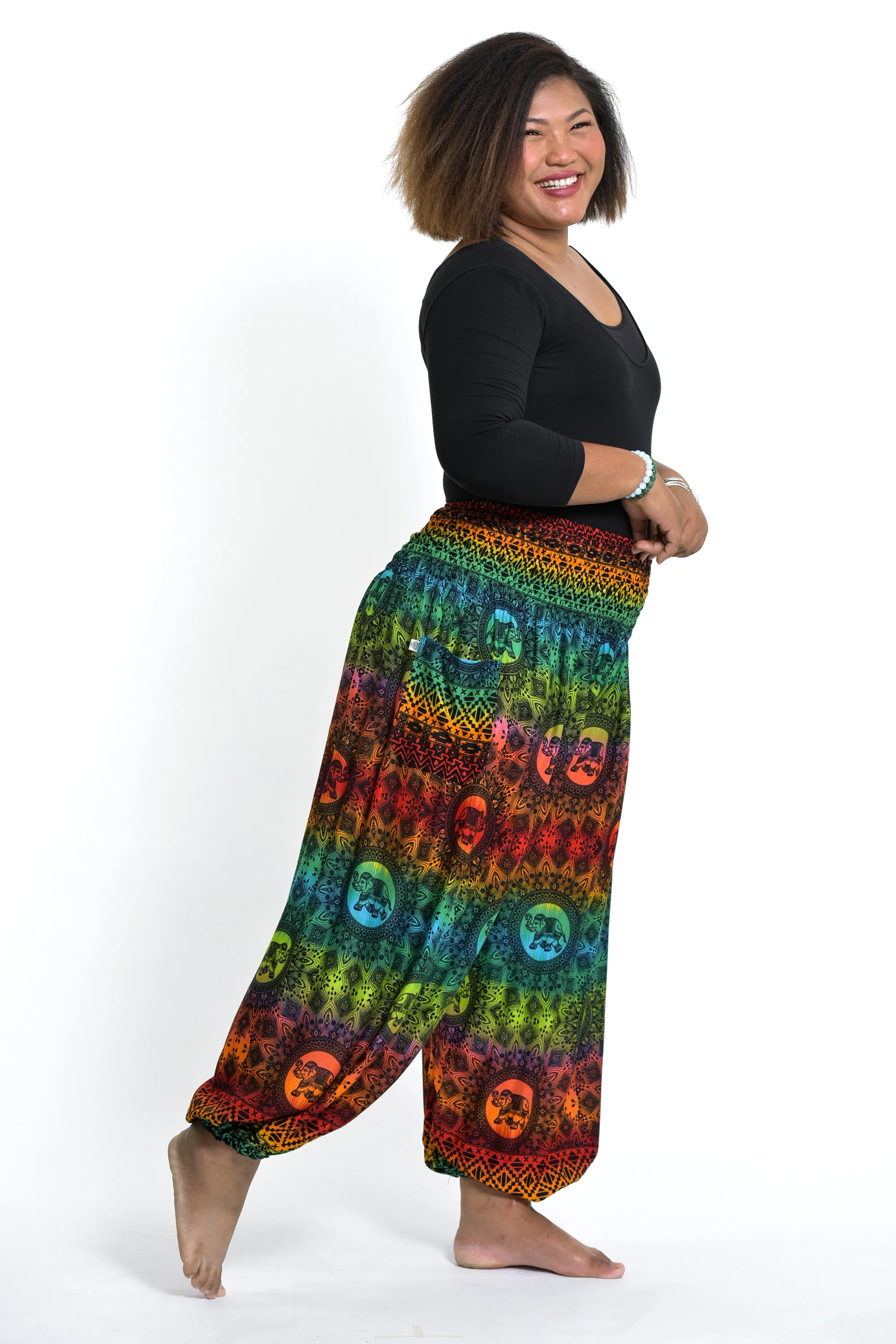 1479-Plus-Size-Rainbow-Elephant-Women-s-Elephant-Pants-in-Orange-3.webp Plus Size Rainbow Elephant Women's Elephant Pants in Orange