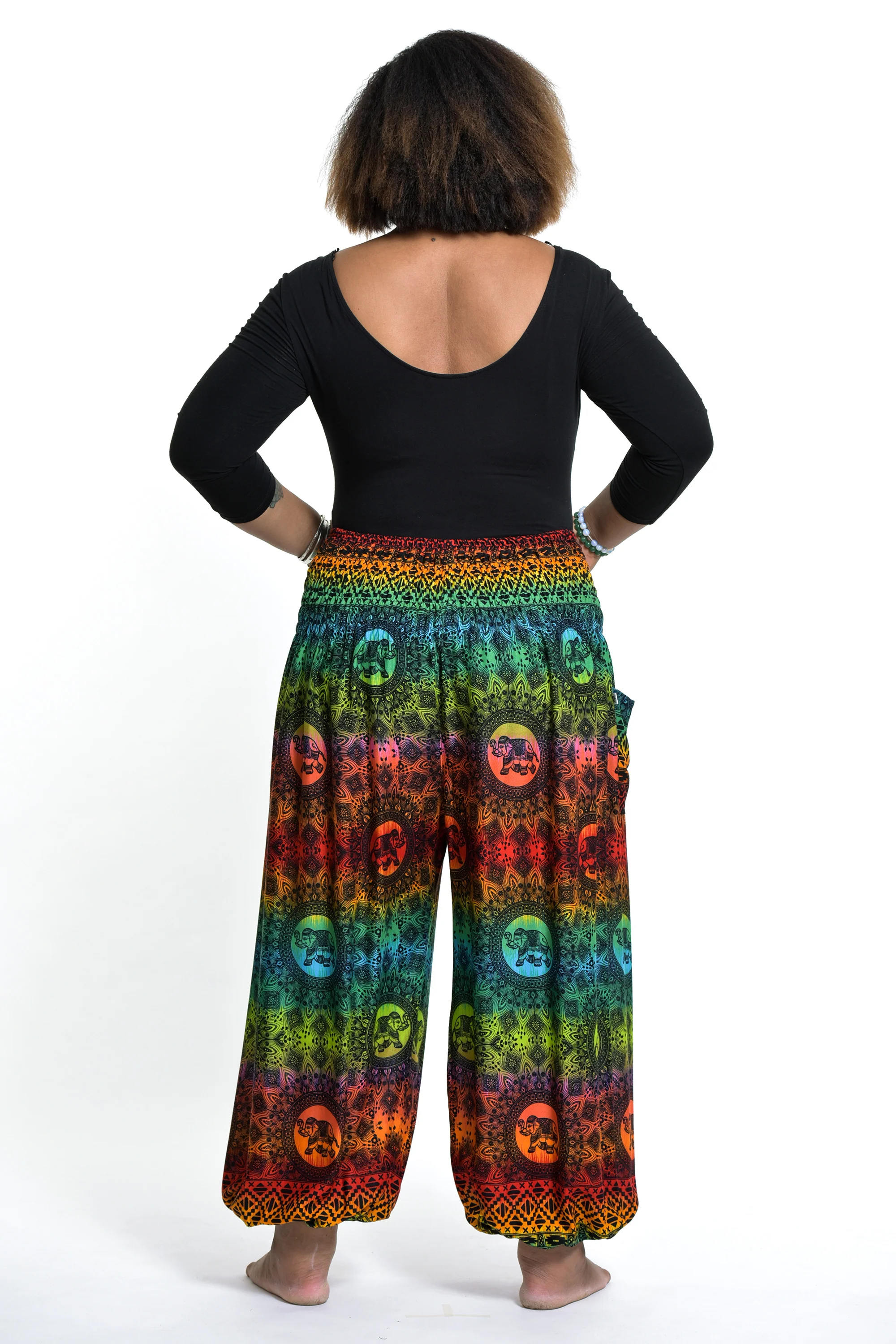 1479-Plus-Size-Rainbow-Elephant-Women-s-Elephant-Pants-in-Orange-4.webp Plus Size Rainbow Elephant Women's Elephant Pants in Orange