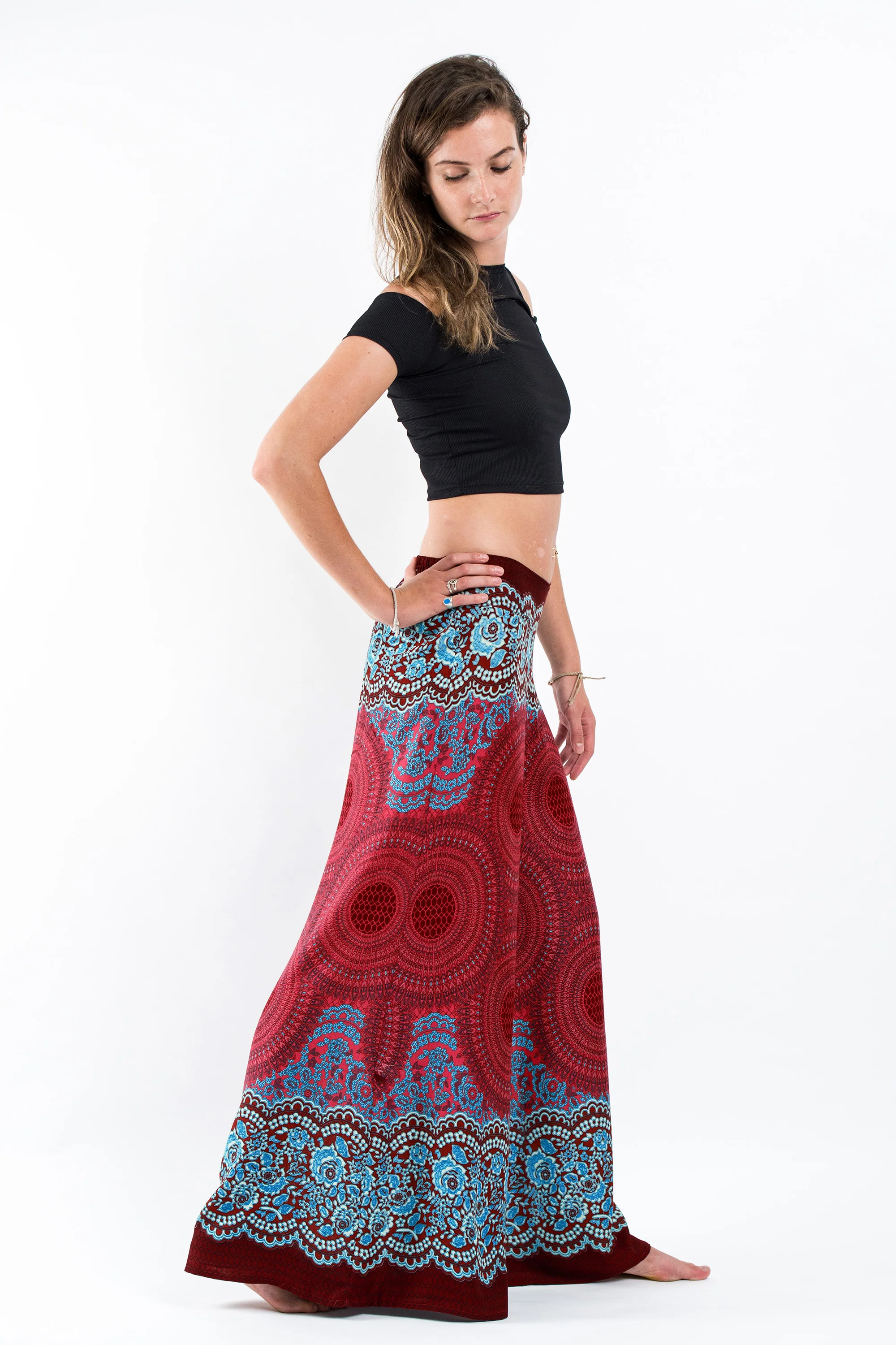1486-Geometric-Mandalas-Palazzo-Style-Harem-Pants-in-Red-3.webp Geometric Mandalas Palazzo Style Harem Pants in Red