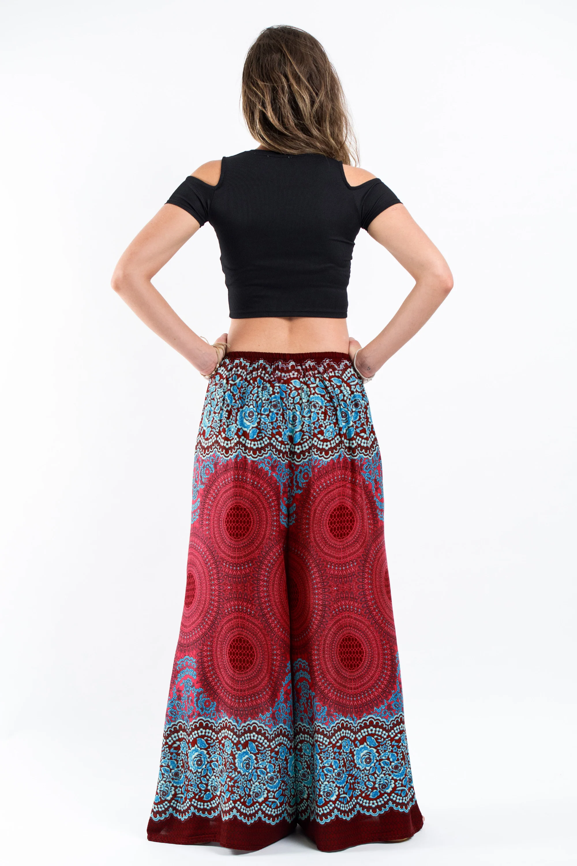 1486-Geometric-Mandalas-Palazzo-Style-Harem-Pants-in-Red-4.webp Geometric Mandalas Palazzo Style Harem Pants in Red