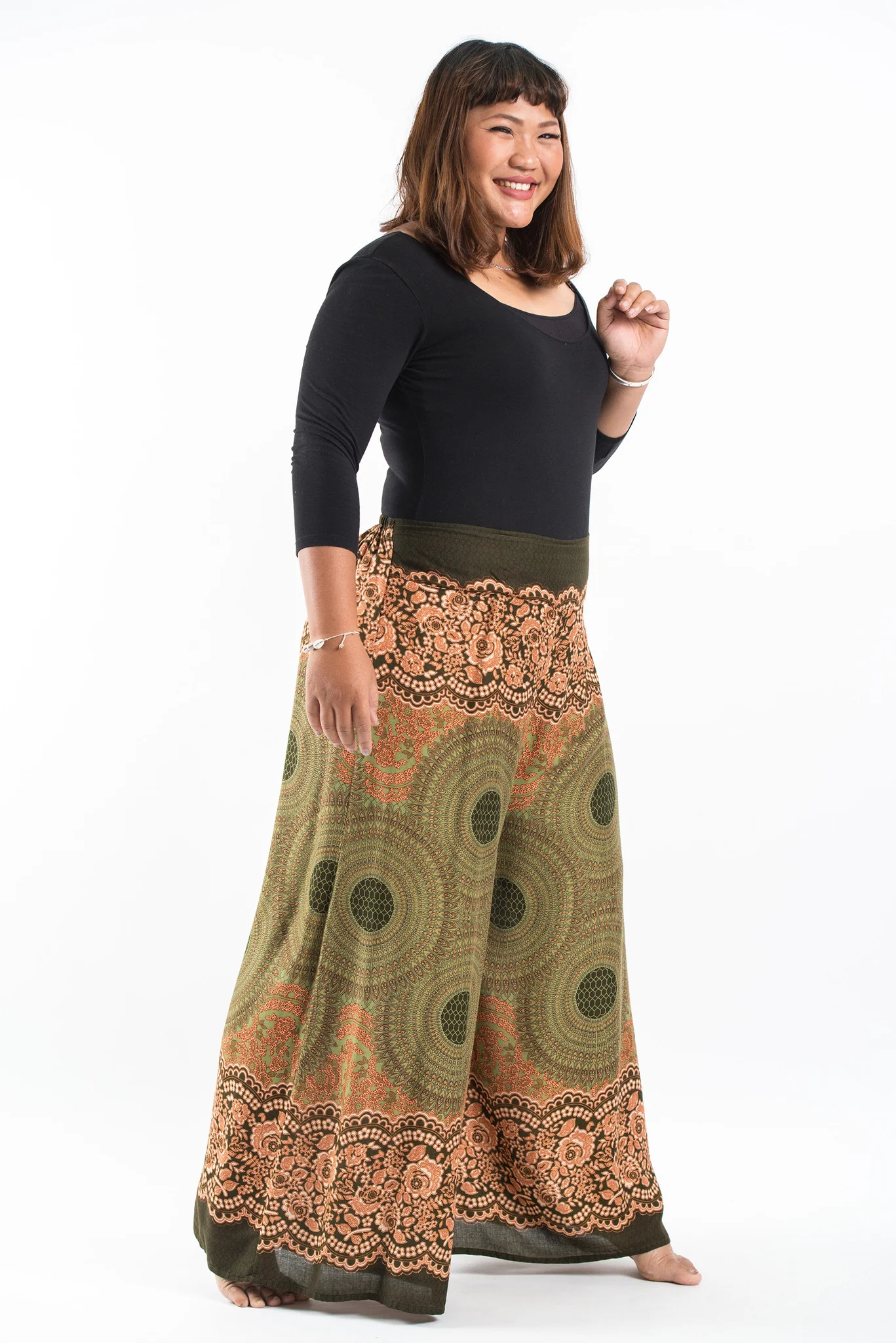 1499-Plus-Size-Geometric-Mandalas-Palazzo-Style-Harem-Pants-in-Olive-3.webp Plus Size Geometric Mandalas Palazzo Style Harem Pants in Olive