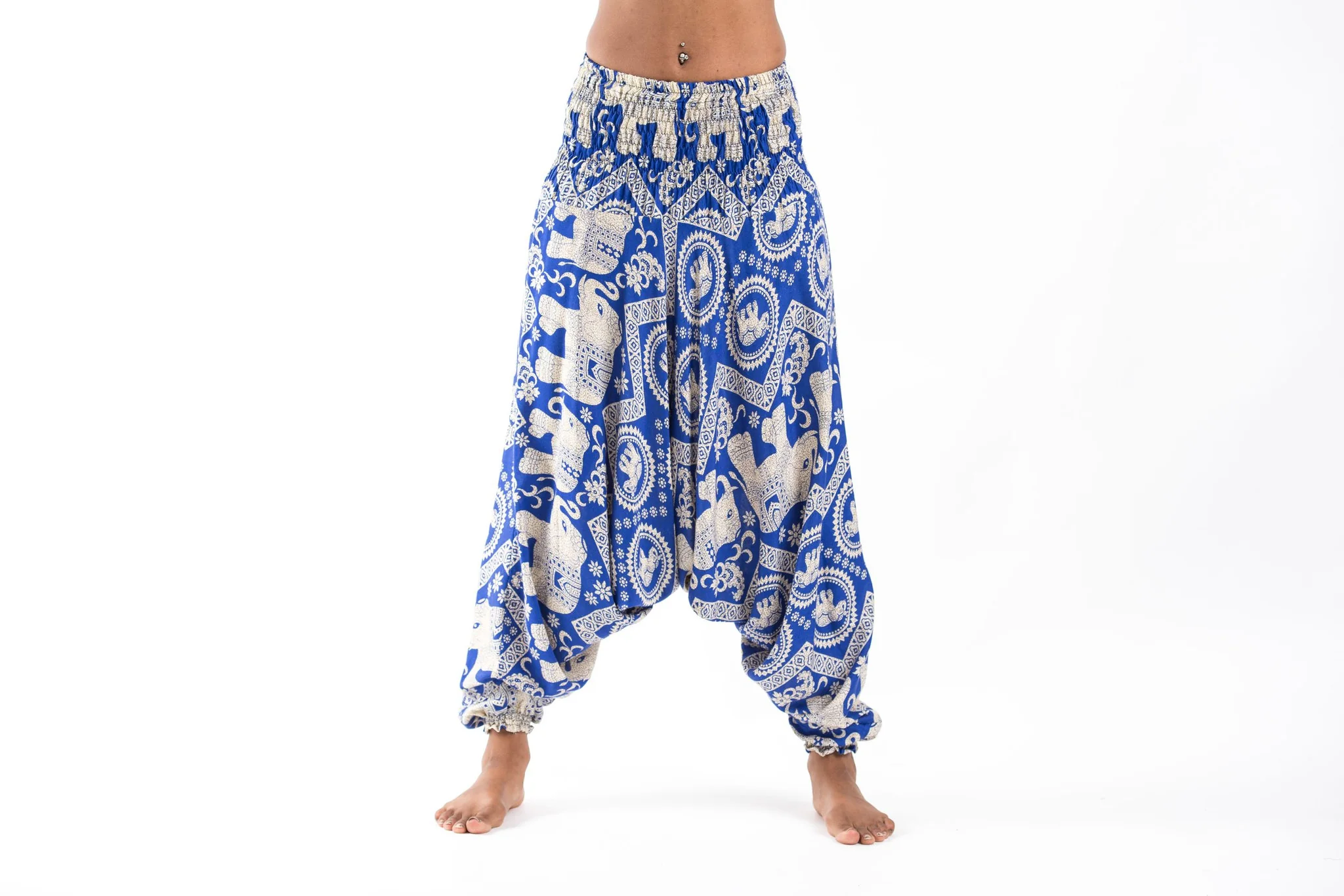 Imperial Elephant 2-in-1 Jumpsuit Elephant Pants in Blue