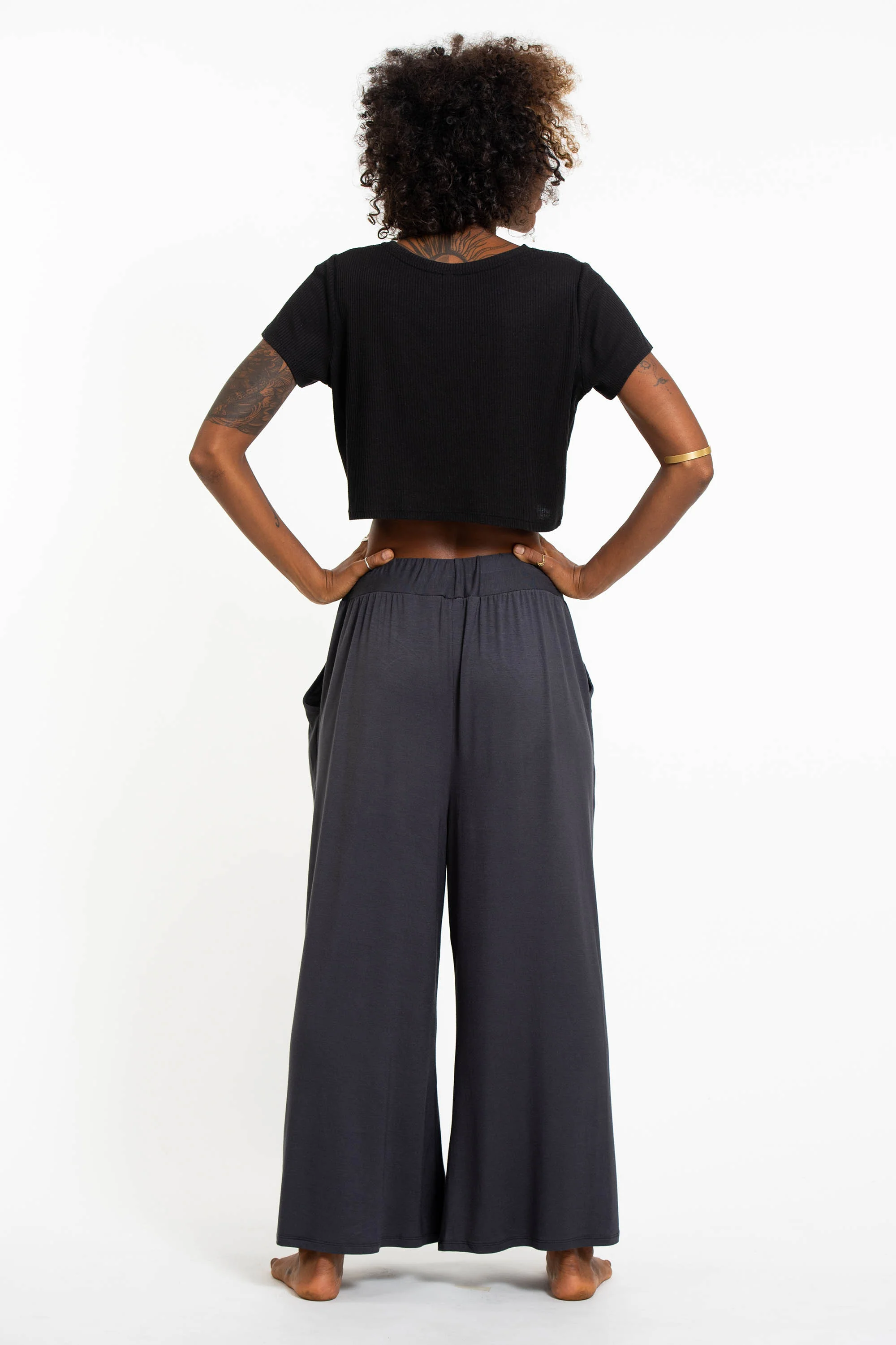 1509-Wide-Leg-Palazzo-Harem-Pants-Cotton-Solid-Gray-4.webp Wide Leg Palazzo Harem Pants Cotton Solid Gray
