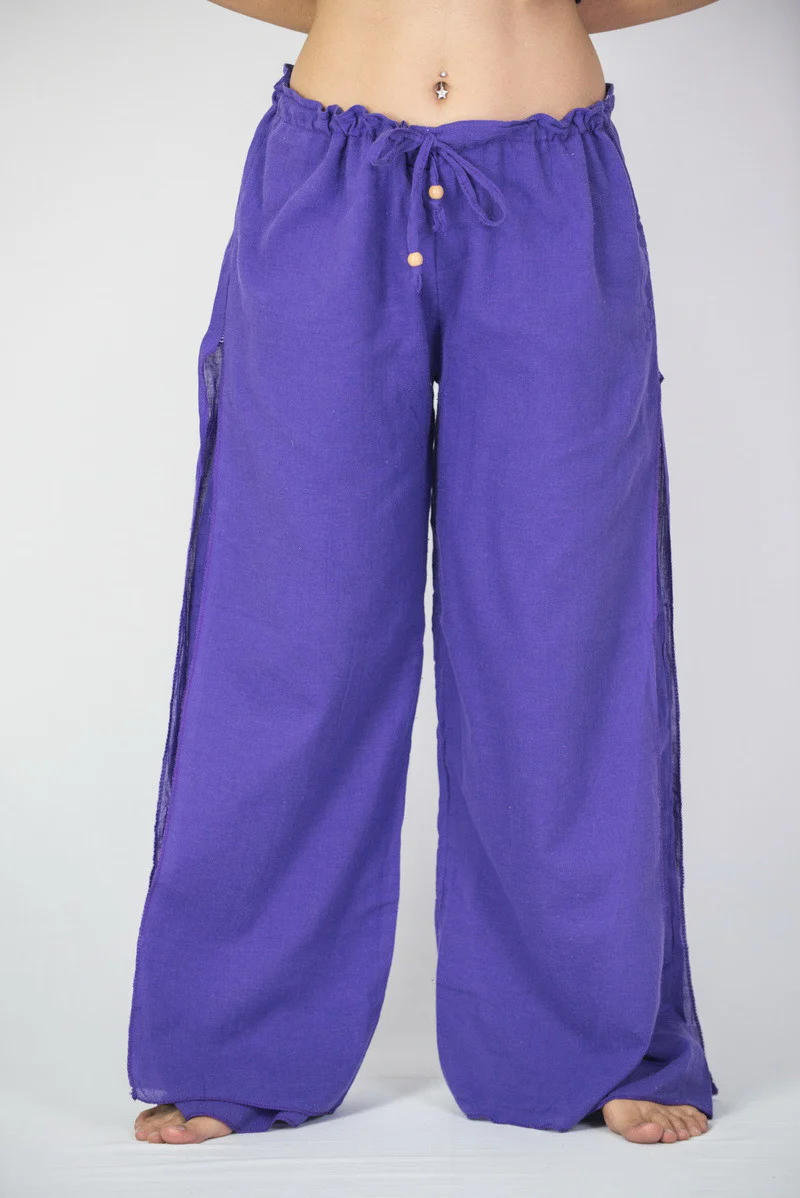 Women's Thai Harem Double Layers Palazzo Pants in Solid Purple