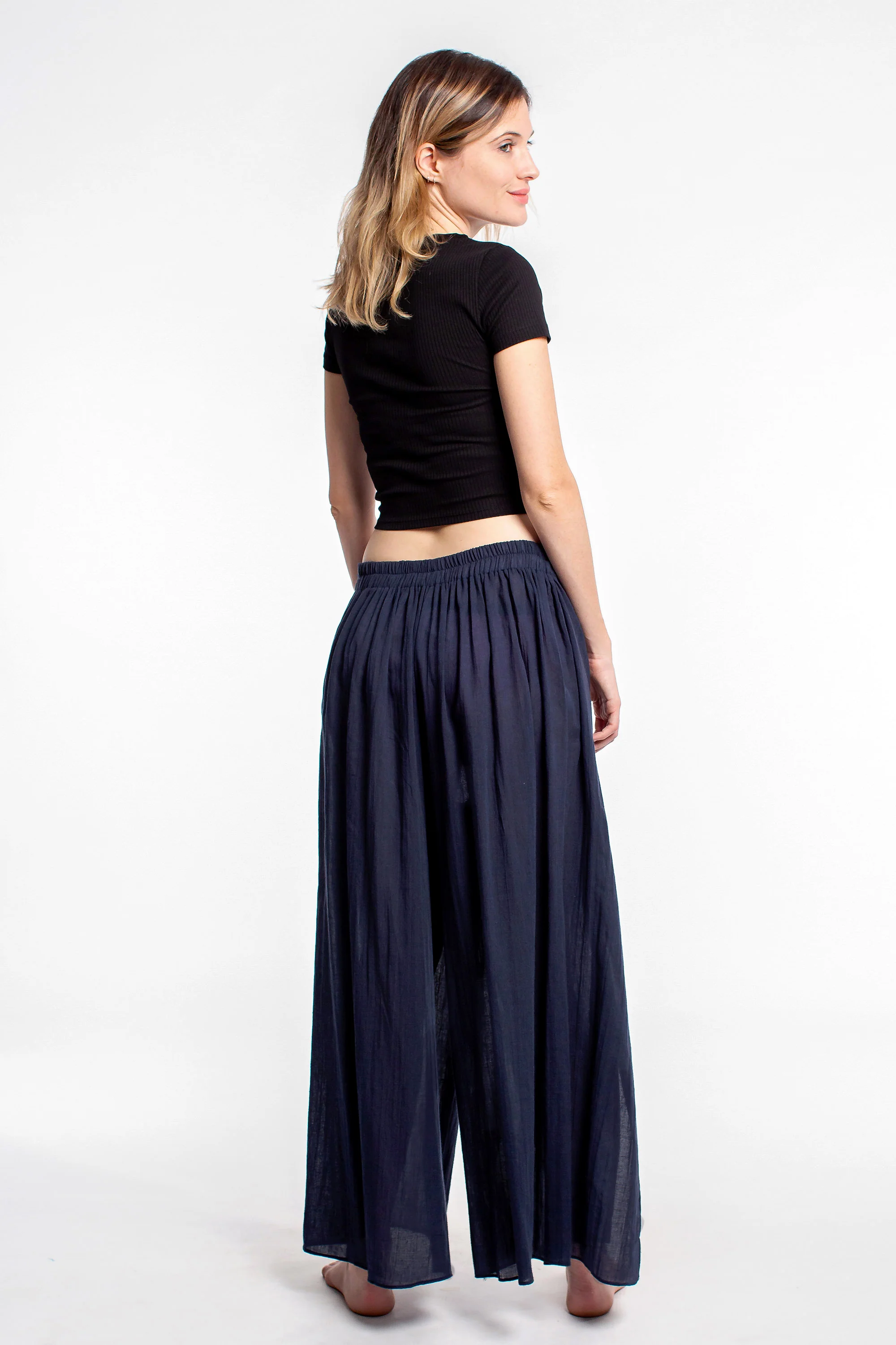 1529-Women-s-Cotton-Wrap-Palazzo-Pants-in-Solid-Navy-4.webp Women's Cotton Wrap Palazzo Pants in Solid Navy