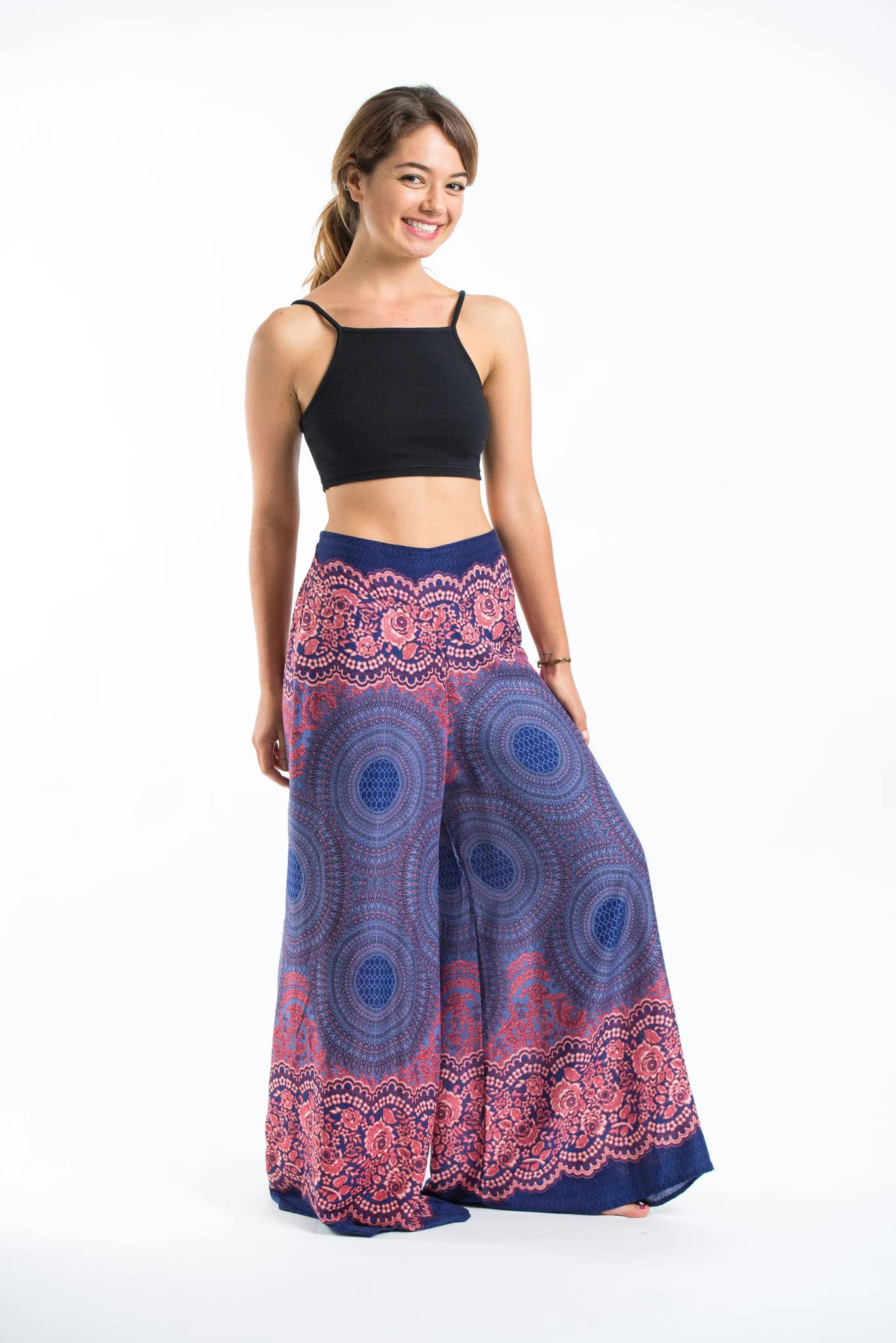 1530-Geometric-Mandalas-Palazzo-Style-Harem-Pants-in-Blue-3.webp Geometric Mandalas Palazzo Style Harem Pants in Blue