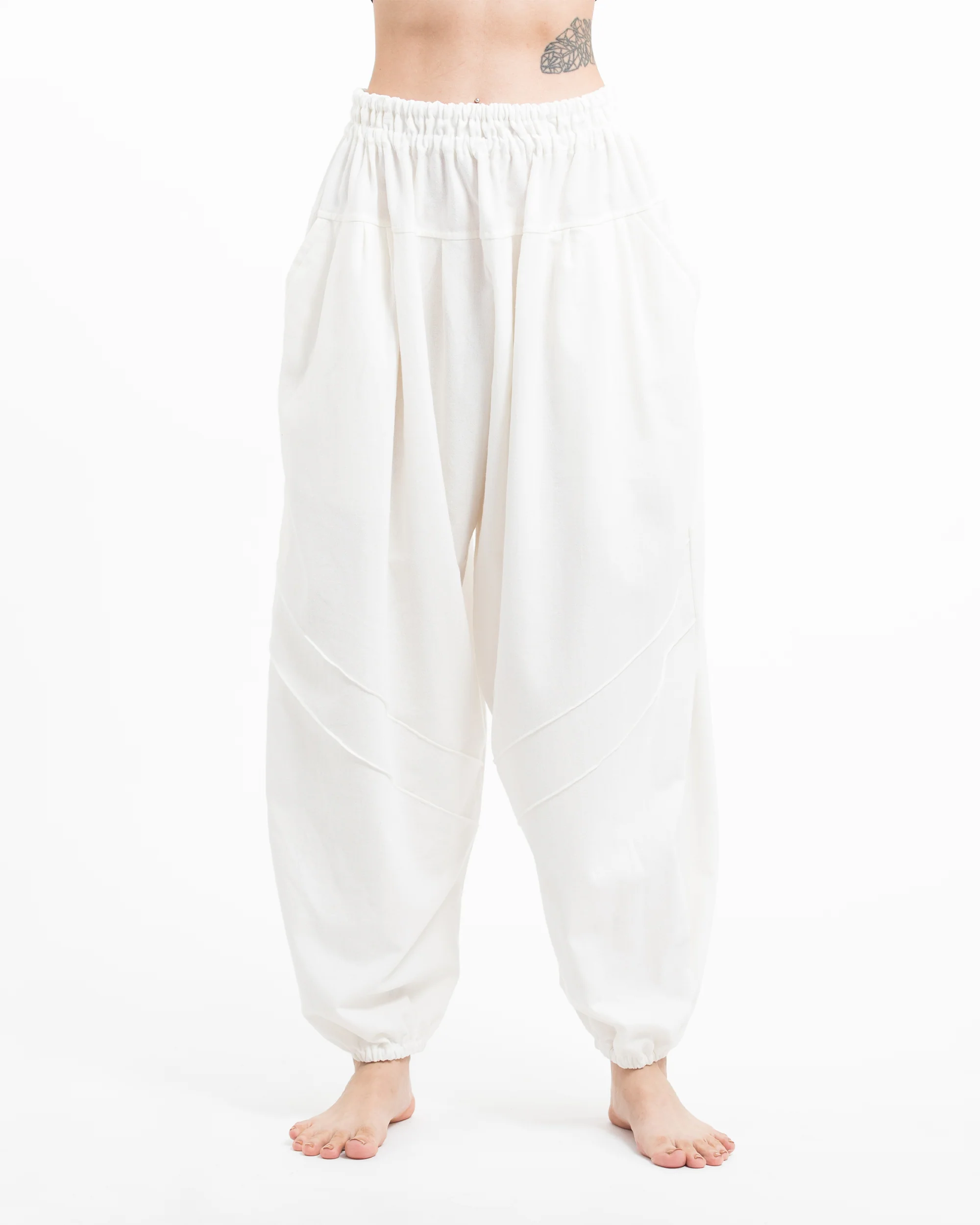 Genie Women's Cotton Harem Pants in White