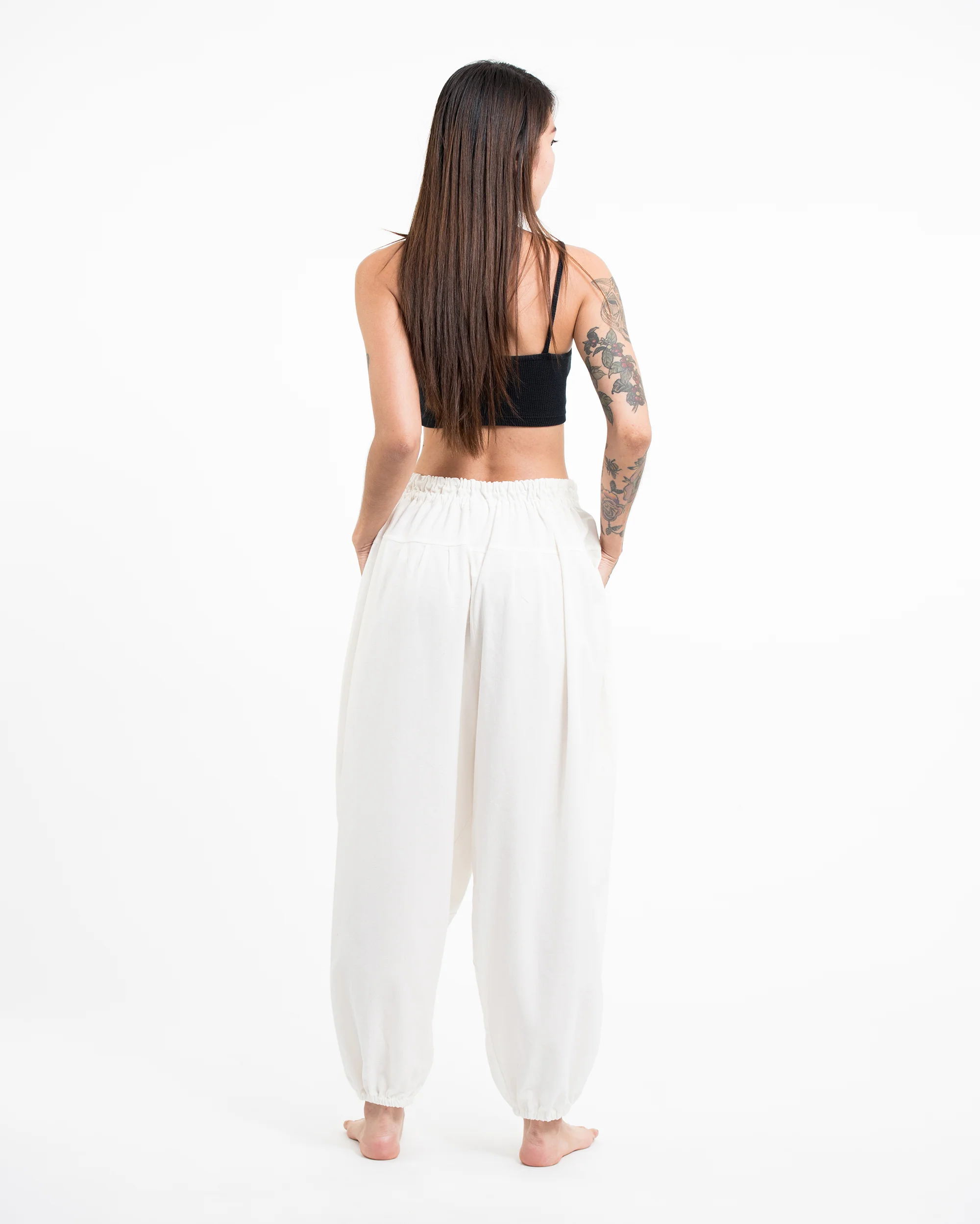 1532-Genie-Women-s-Cotton-Harem-Pants-in-White-4.webp Genie Women's Cotton Harem Pants in White