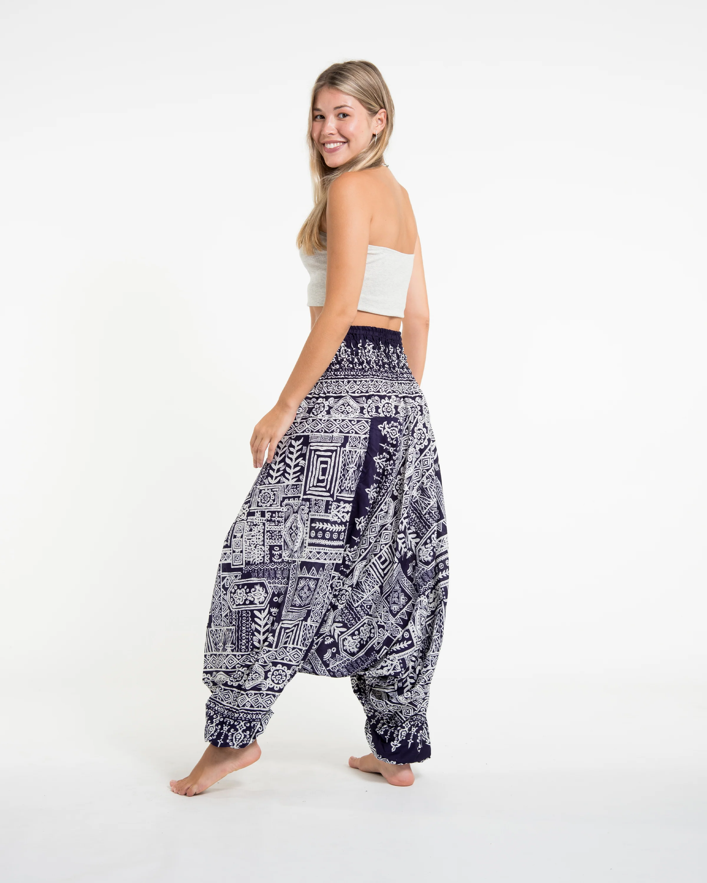 1542-Tribal-Prints-2-in-1-Jumpsuit-Harem-Pants-in-Navy-3.webp Tribal Prints 2-in-1 Jumpsuit Harem Pants in Navy