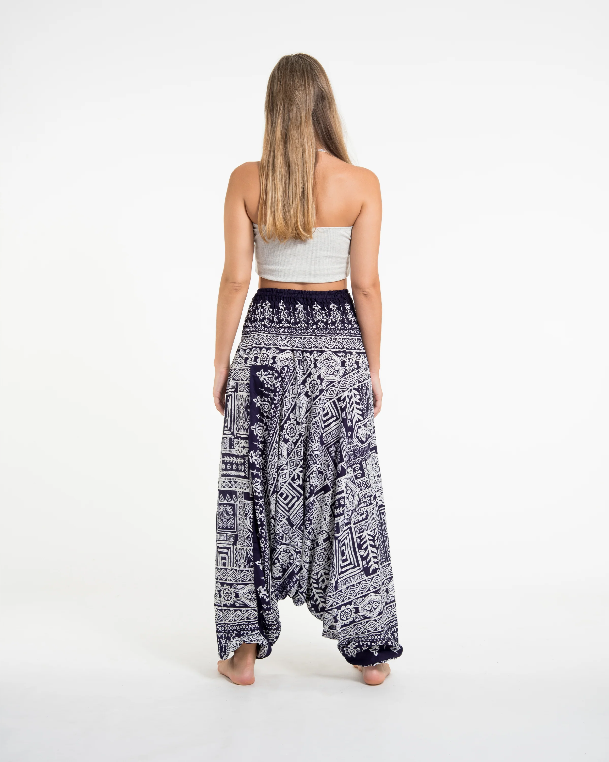 1542-Tribal-Prints-2-in-1-Jumpsuit-Harem-Pants-in-Navy-4.webp Tribal Prints 2-in-1 Jumpsuit Harem Pants in Navy