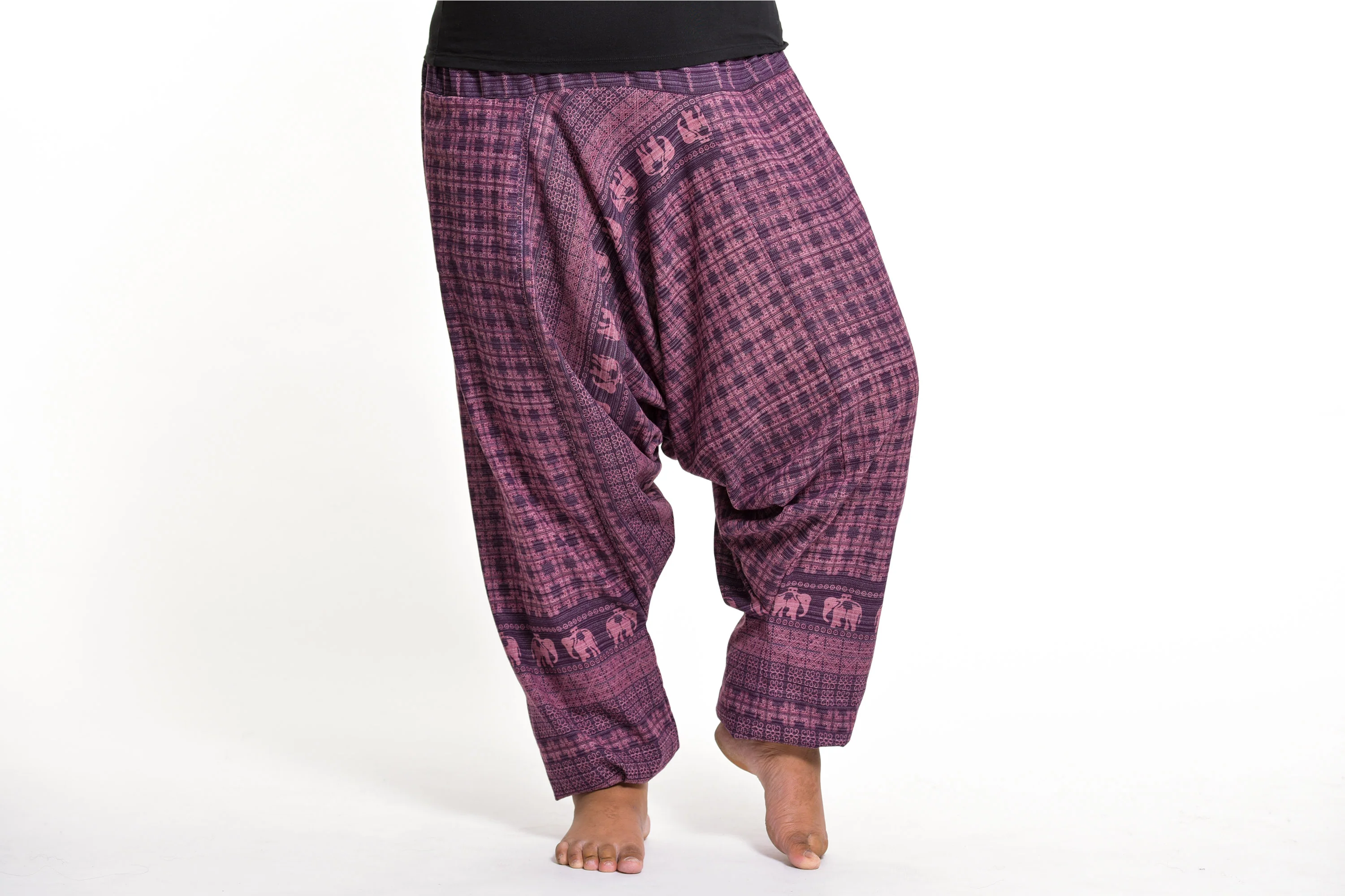 1546-Plus-Size-Hill-Tribe-Elephant-Women-s-Elephant-Pants-in-Purple-3.webp Plus Size Hill Tribe Elephant Women's Elephant Pants in Purple
