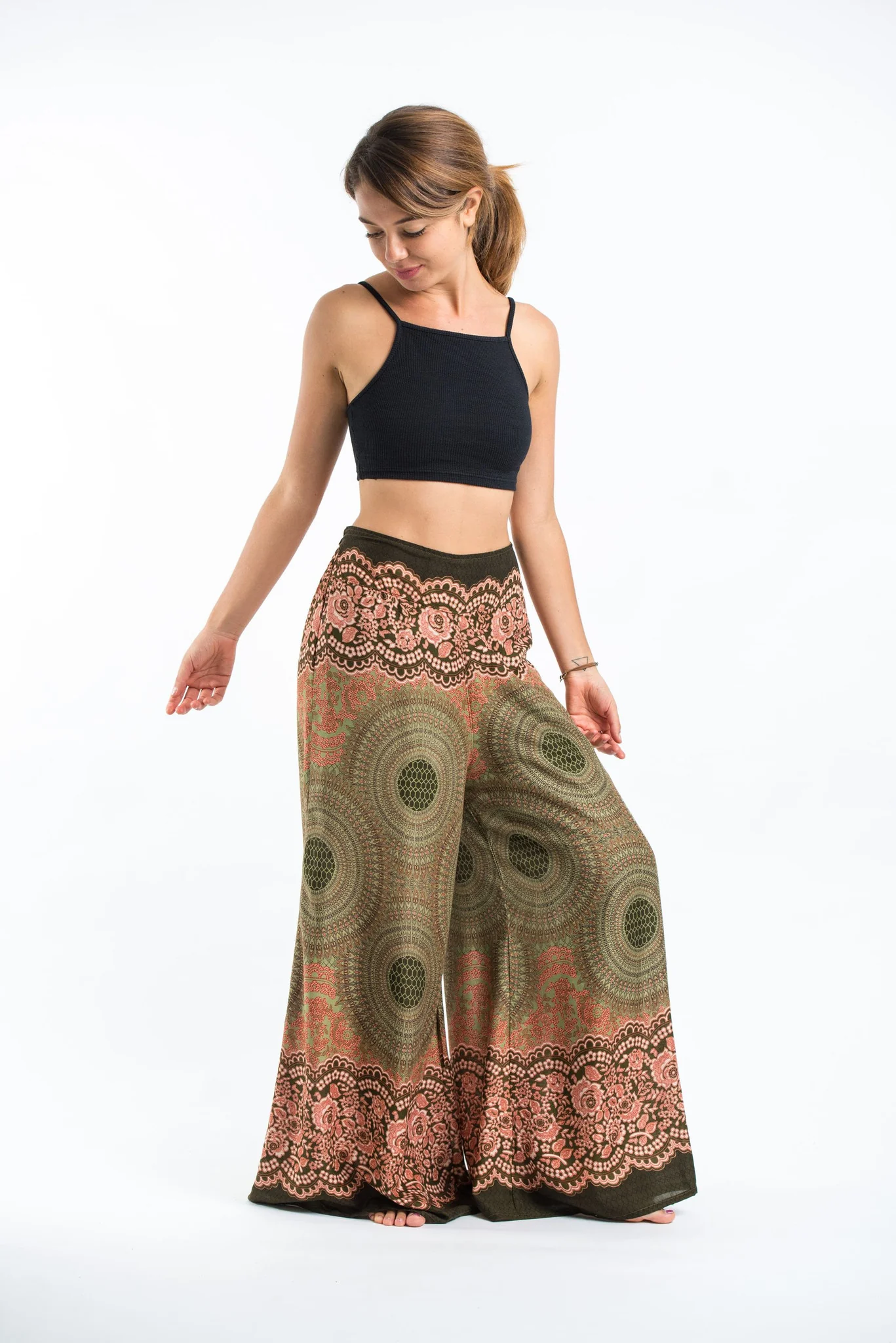 1549-Geometric-Mandalas-Palazzo-Style-Harem-Pants-in-Olive-3.webp Geometric Mandalas Palazzo Style Harem Pants in Olive