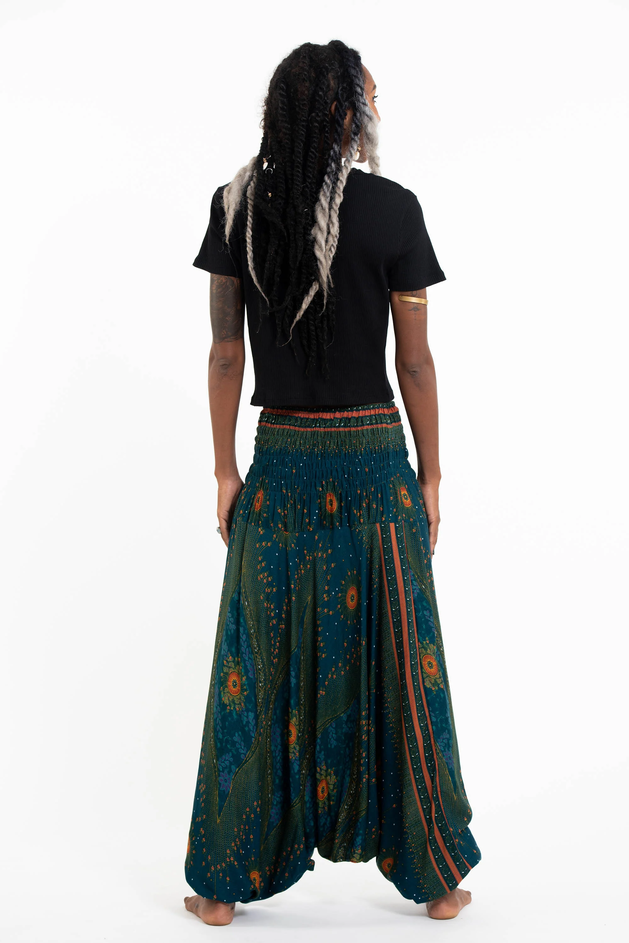 1555-Peacock-Eye-2-in-1-Jumpsuit-Harem-Pants-in-Teal-4.webp Peacock Eye 2-in-1 Jumpsuit Harem Pants in Teal