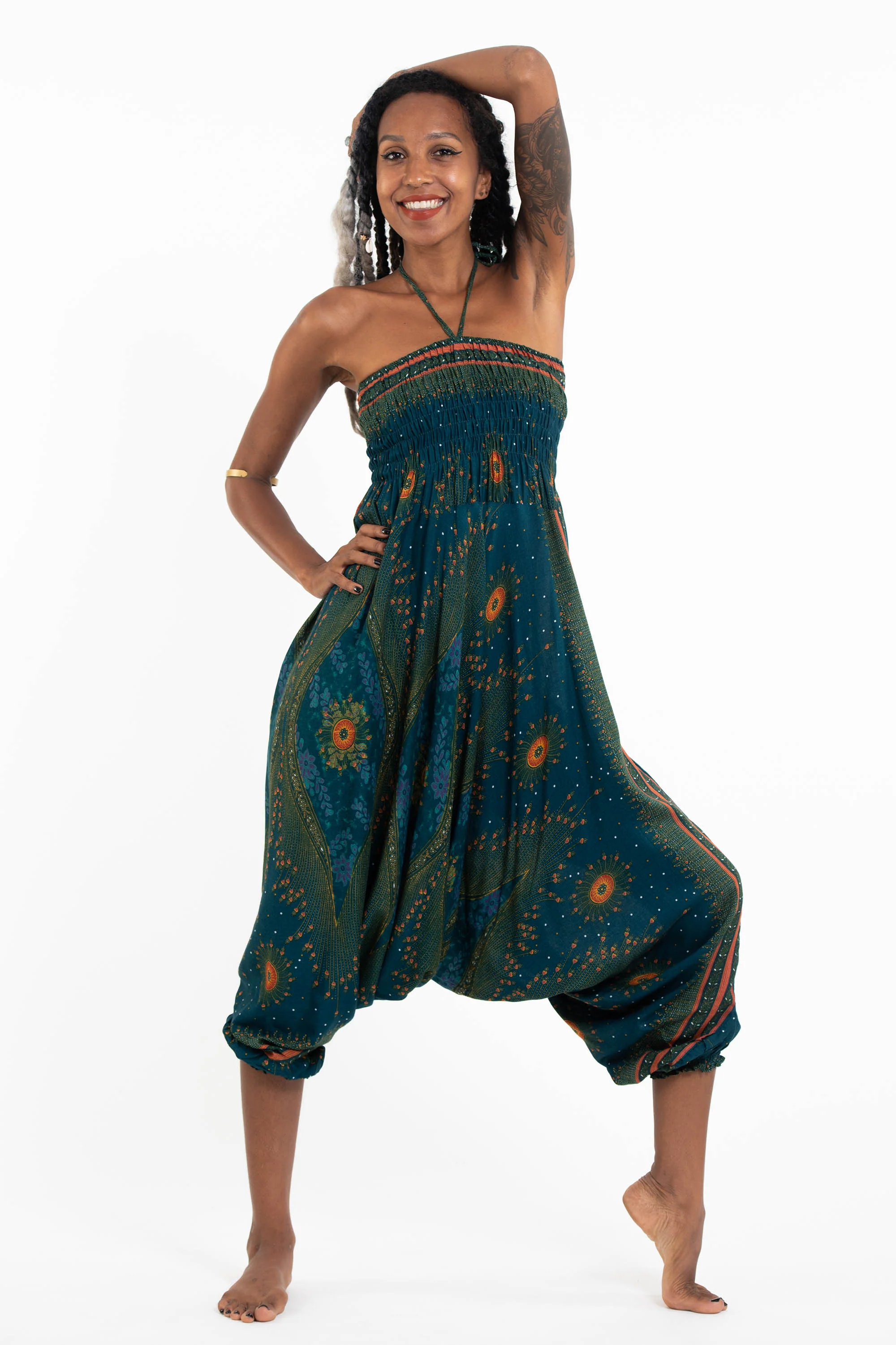 1555-Peacock-Eye-2-in-1-Jumpsuit-Harem-Pants-in-Teal-5.webp Peacock Eye 2-in-1 Jumpsuit Harem Pants in Teal