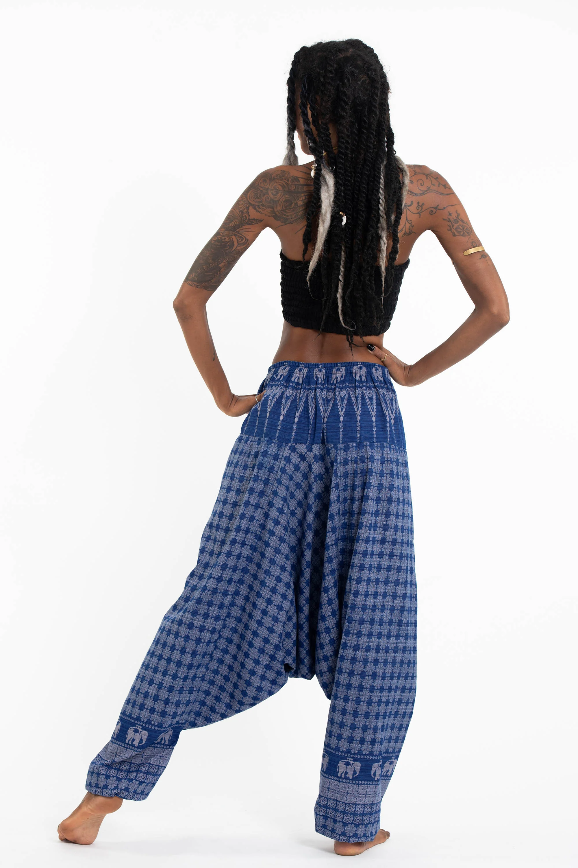 1557-Hill-Tribe-Elephant-Women-s-Elephant-Pants-in-Blue-4.webp Hill Tribe Elephant Women's Elephant Pants in Blue