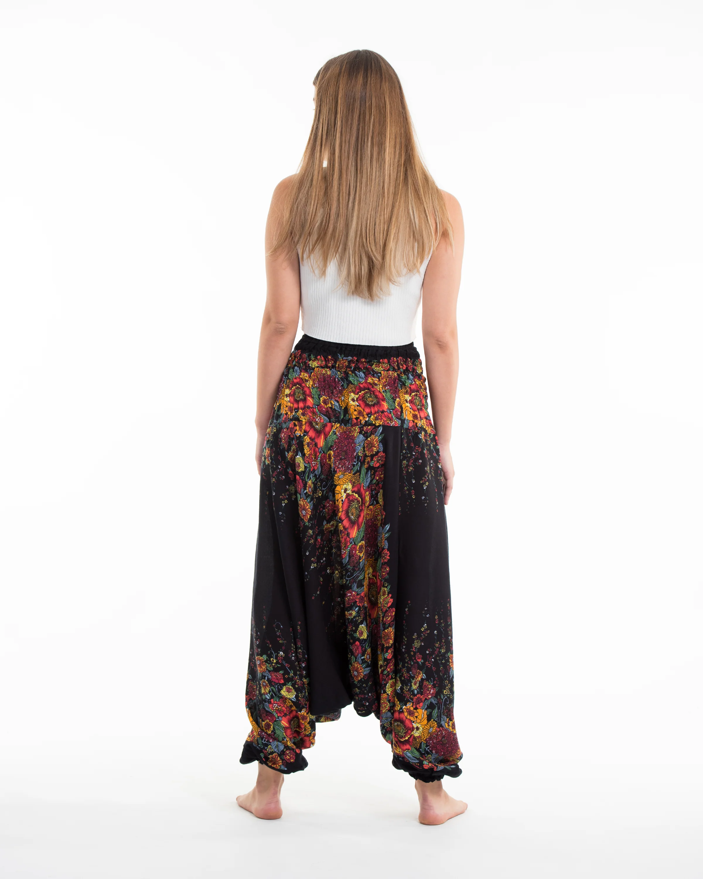 1562-Floral-2-in-1-Jumpsuit-Harem-Pants-in-Black-3.webp Floral 2-in-1 Jumpsuit Harem Pants in Black