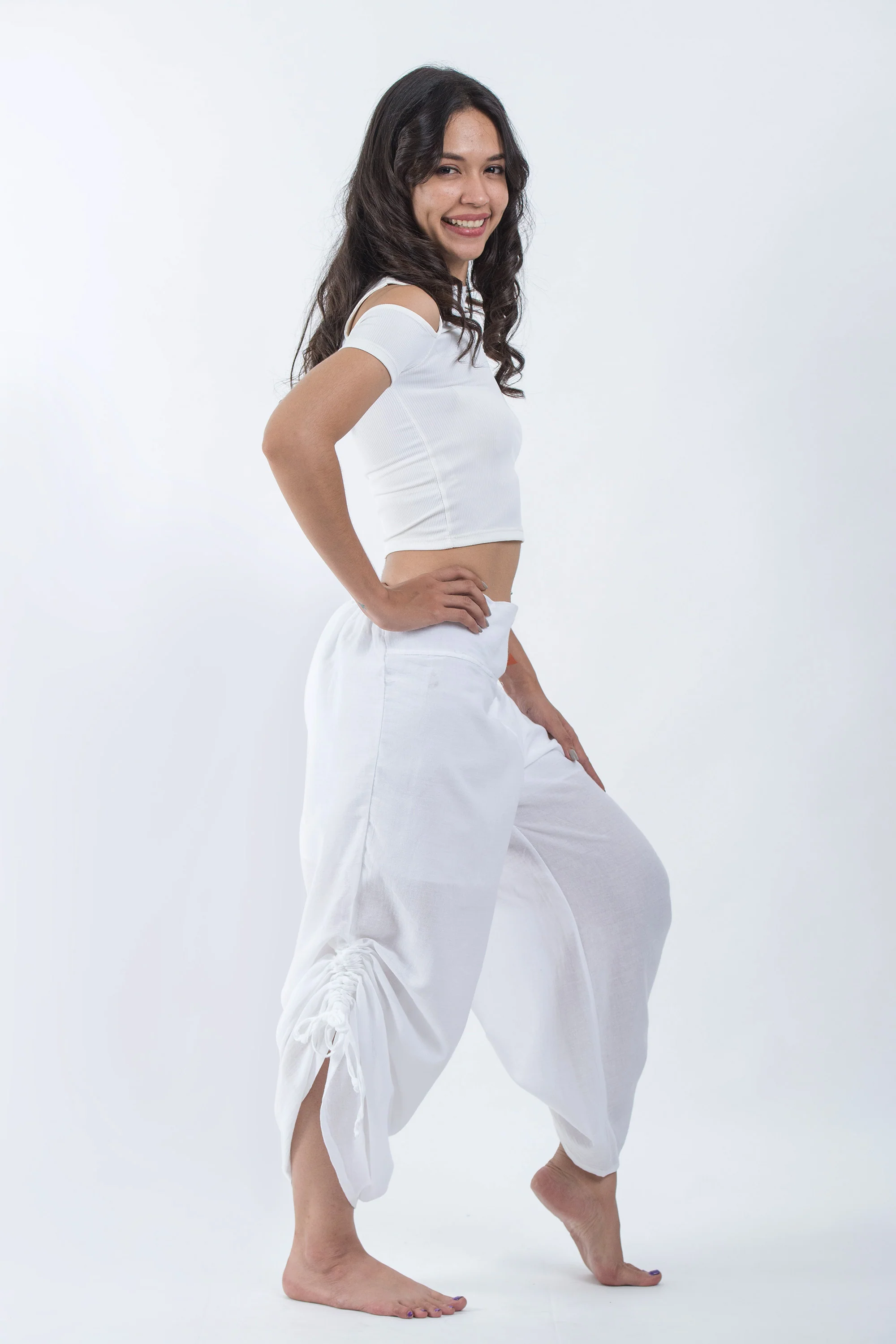 1564-Women-s-Cotton-Side-Drawstring-Palazzo-Pants-in-White-3.webp Women's Cotton Side Drawstring Palazzo Pants in White