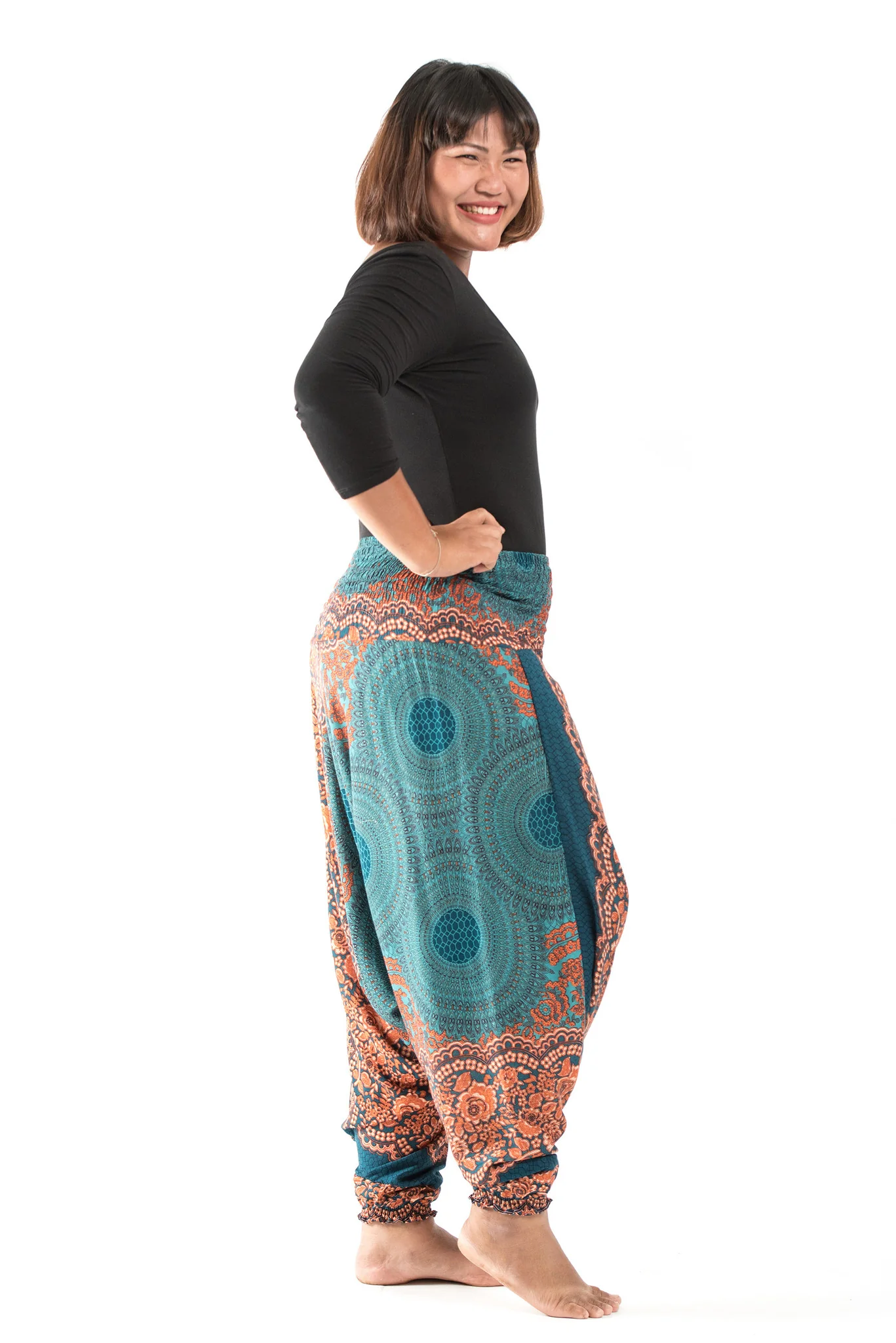 1586-Plus-Size-Geometric-Mandalas-2-in-1-Jumpsuit-Harem-Pants-in-Turquoise-3.webp Plus Size Geometric Mandalas 2-in-1 Jumpsuit Harem Pants in Turquoise
